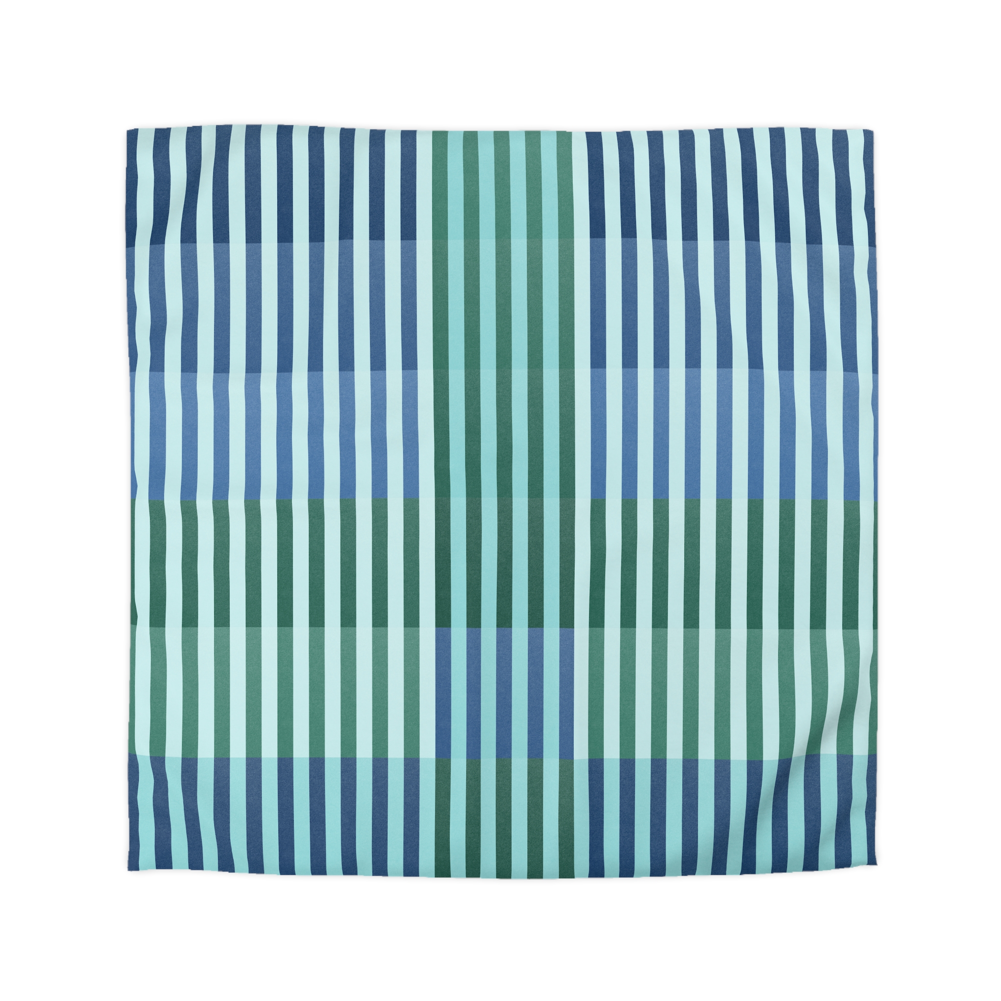 Turquoise Geo Lines Microfiber Duvet Cover - Image 4