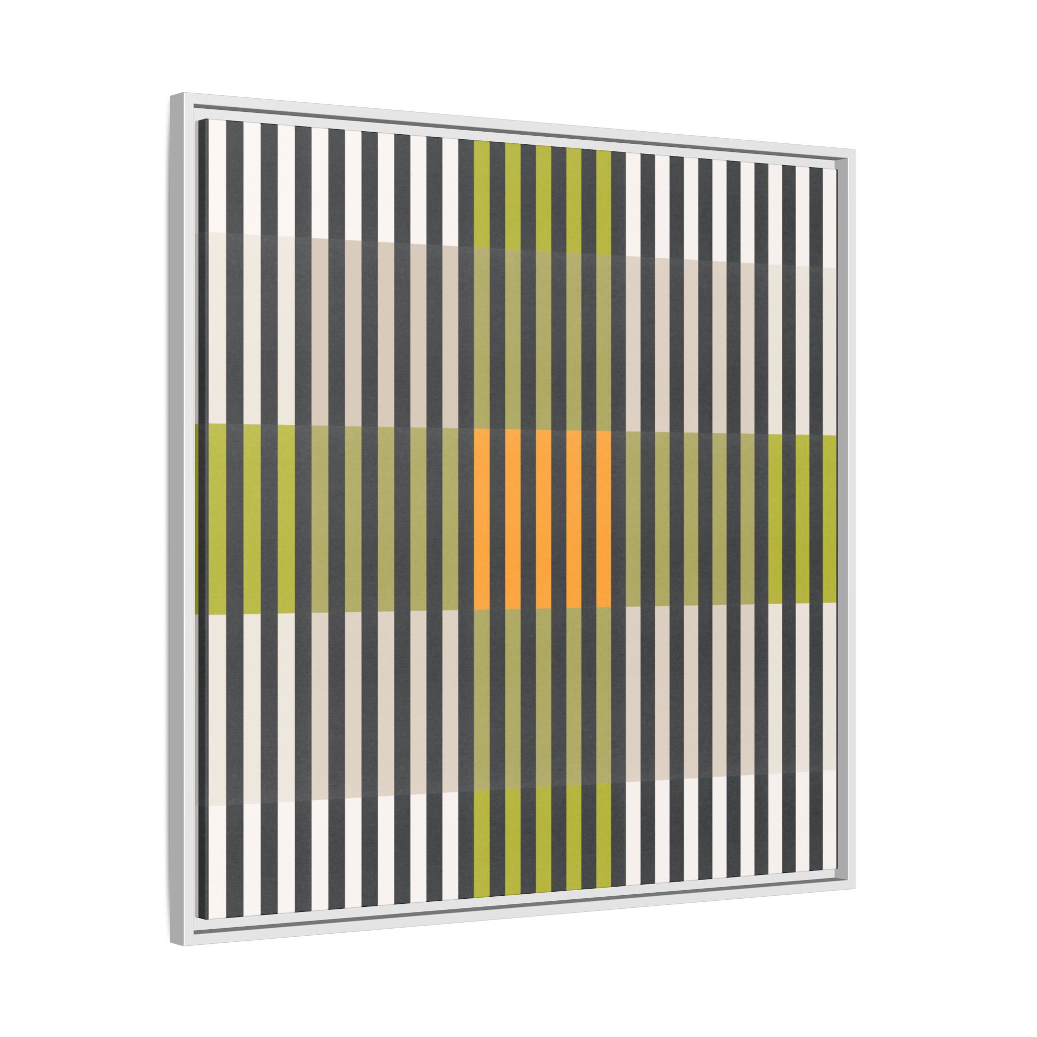 Green Geo Lines Matte Canvas, Framed - Image 22