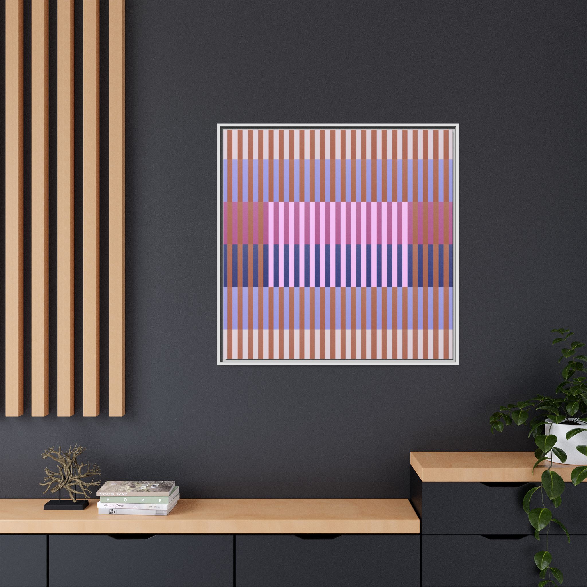 Purple Geo Lines Matte Canvas, Framed - Image 72