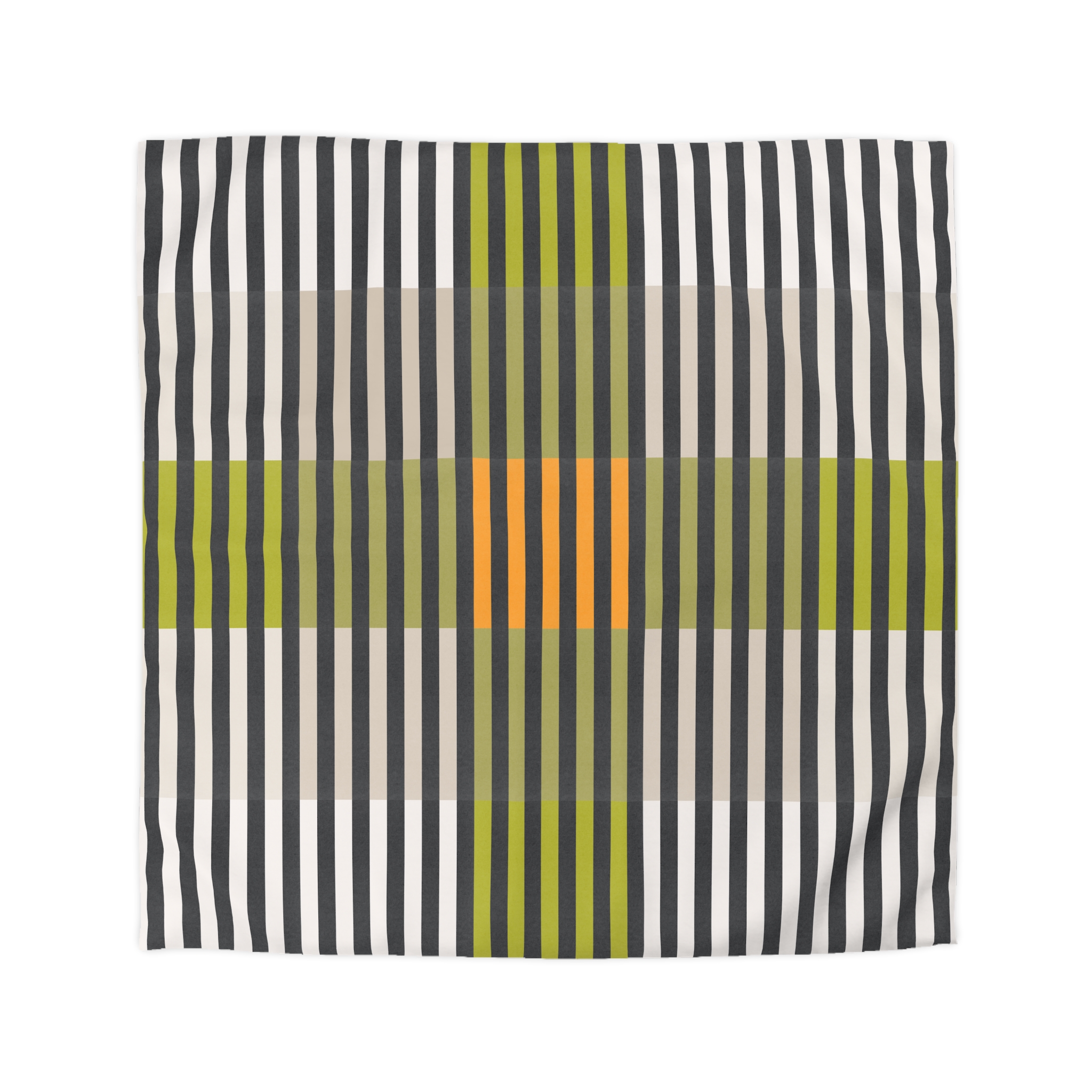 Green Geo Lines Microfiber Duvet Cover - Image 4