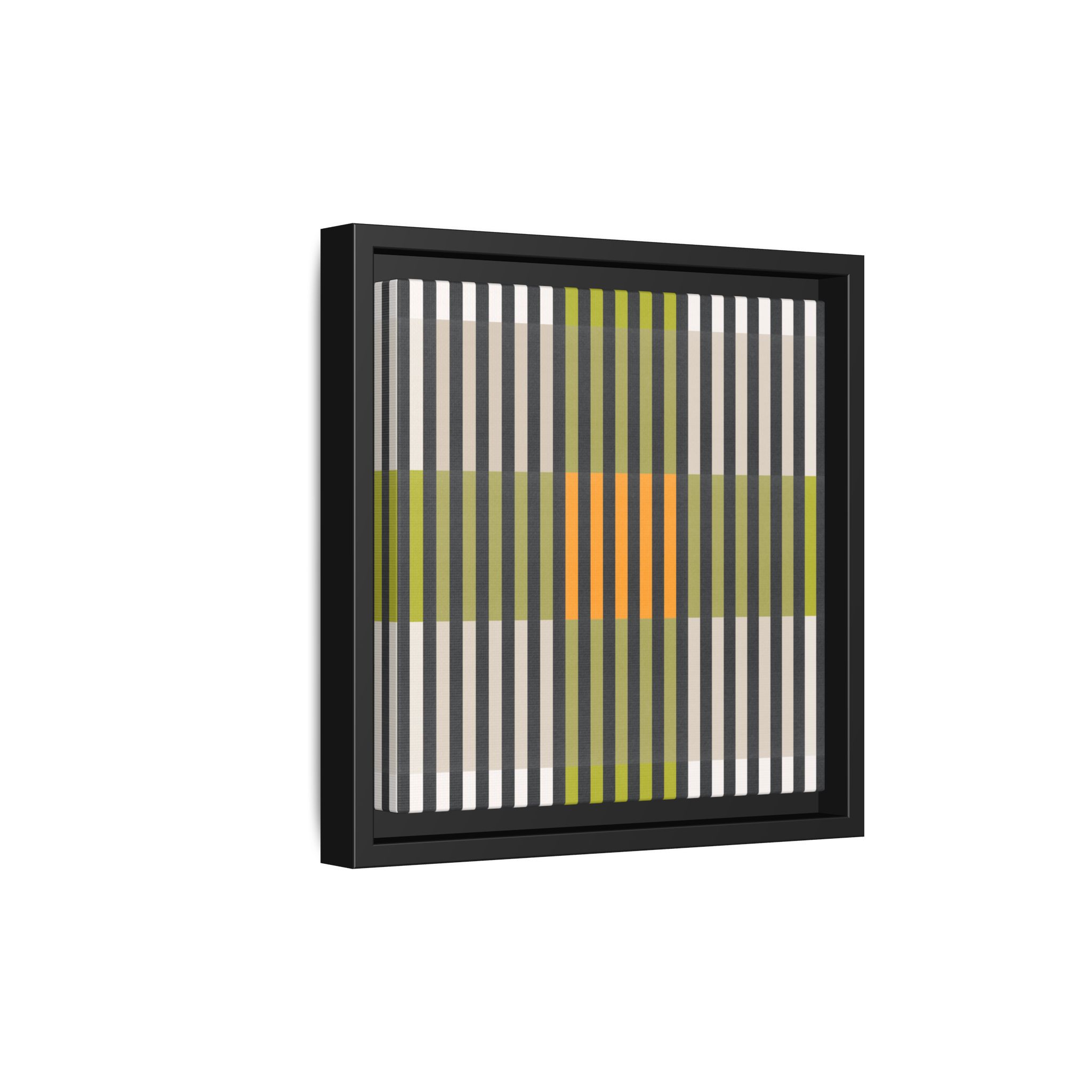 Green Geo Lines Matte Canvas, Framed - Image 26