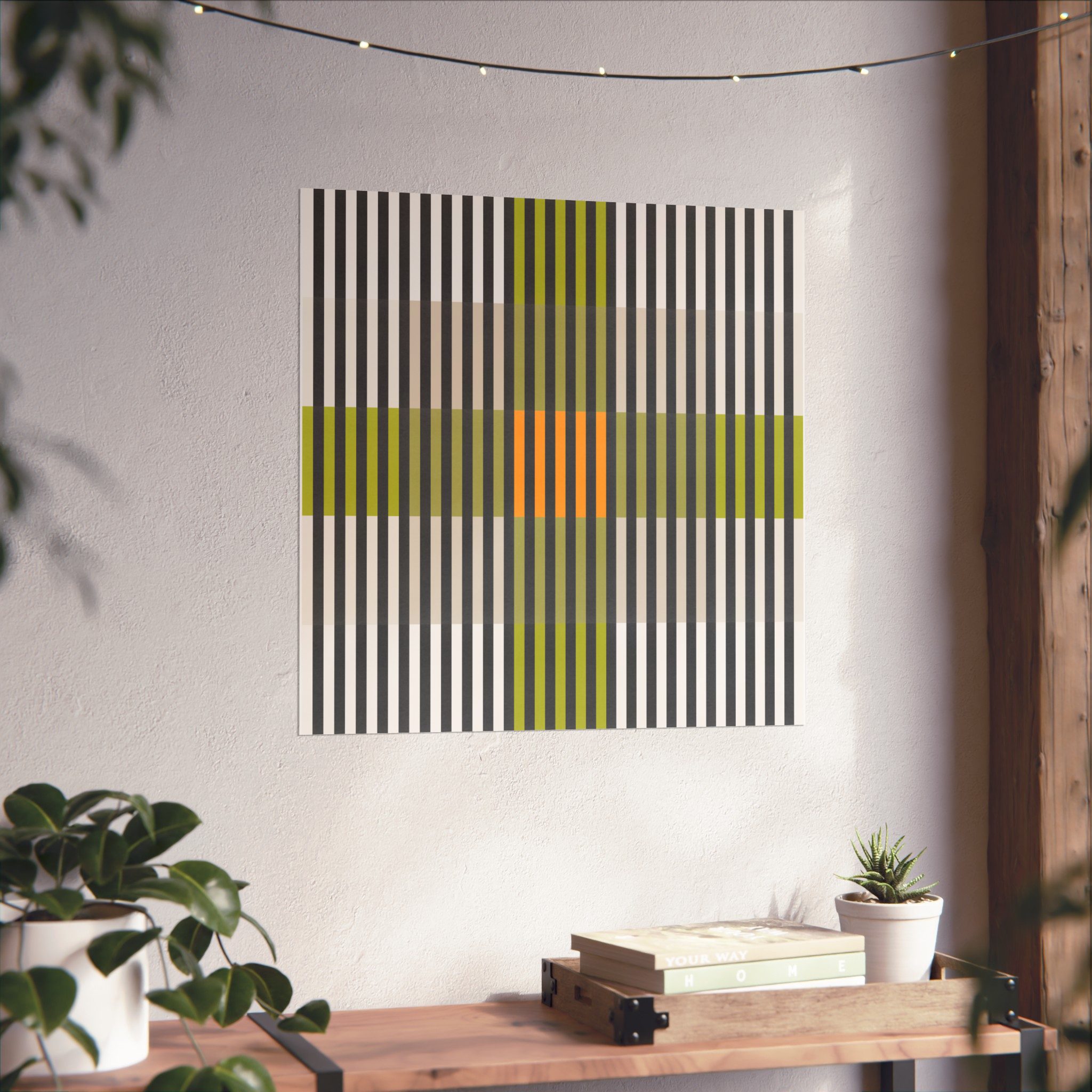 Green Geo Lines Art Print - Image 6