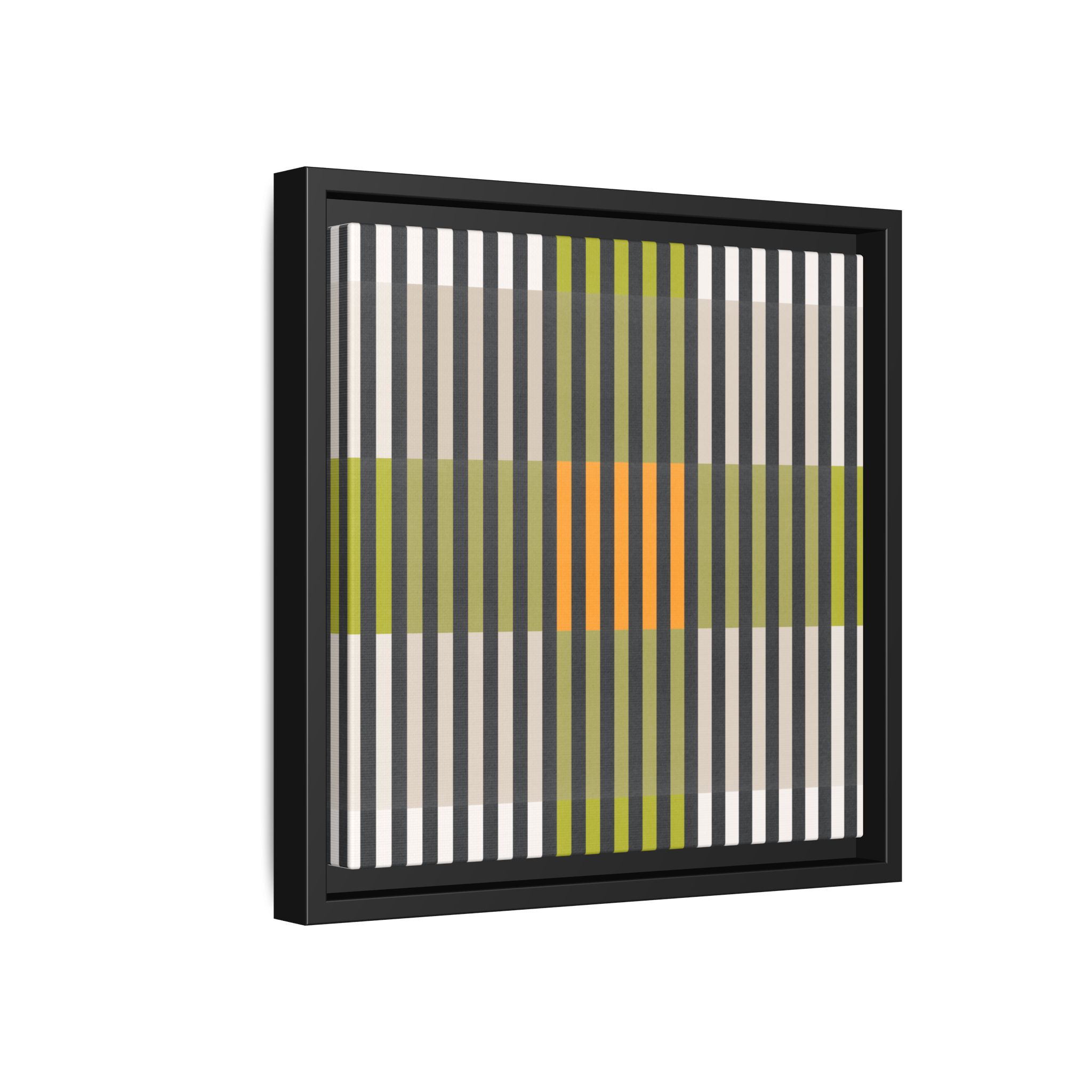 Green Geo Lines Matte Canvas, Framed - Image 34