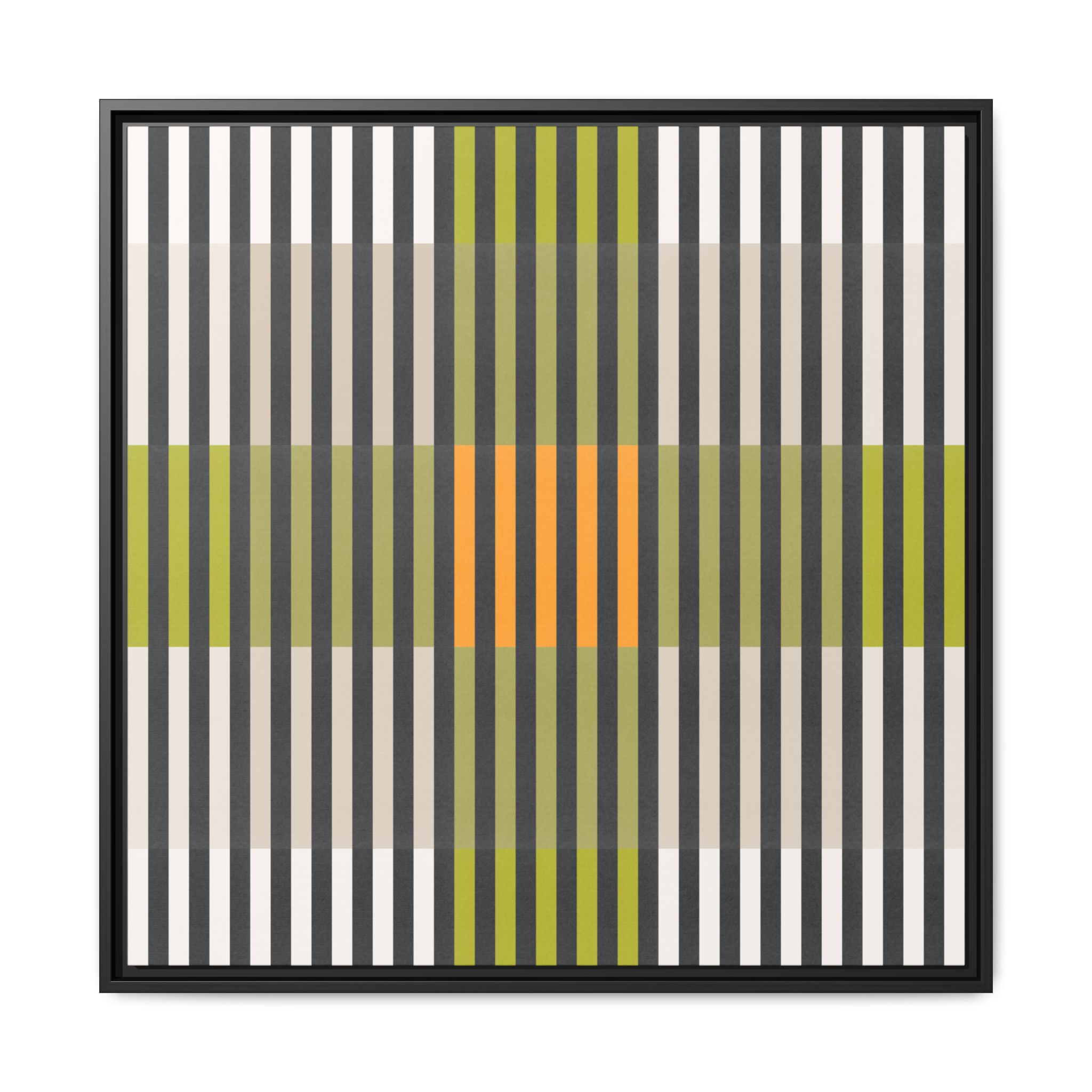 Green Geo Lines Matte Canvas, Framed - Image 57