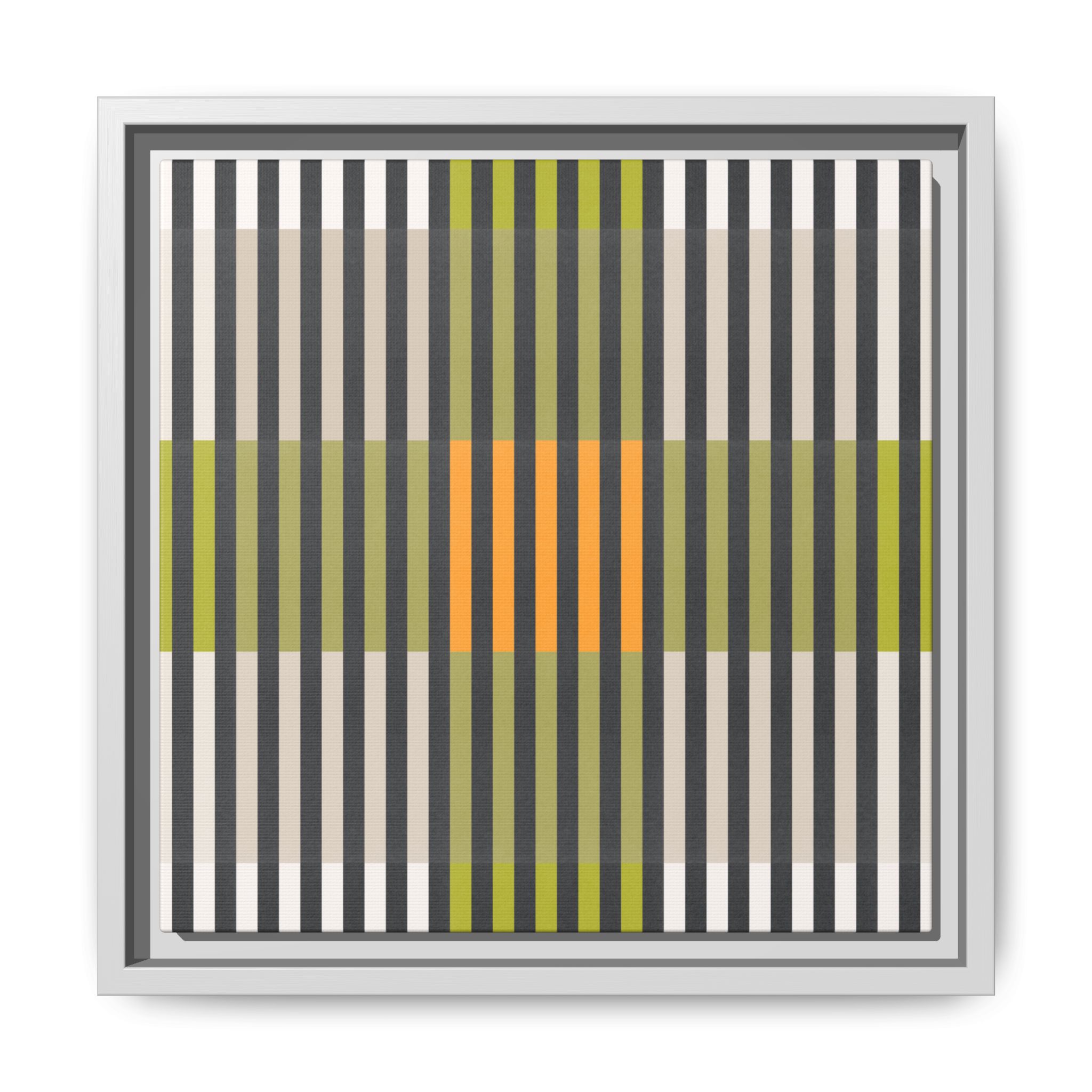 Green Geo Lines Matte Canvas, Framed - Image 37