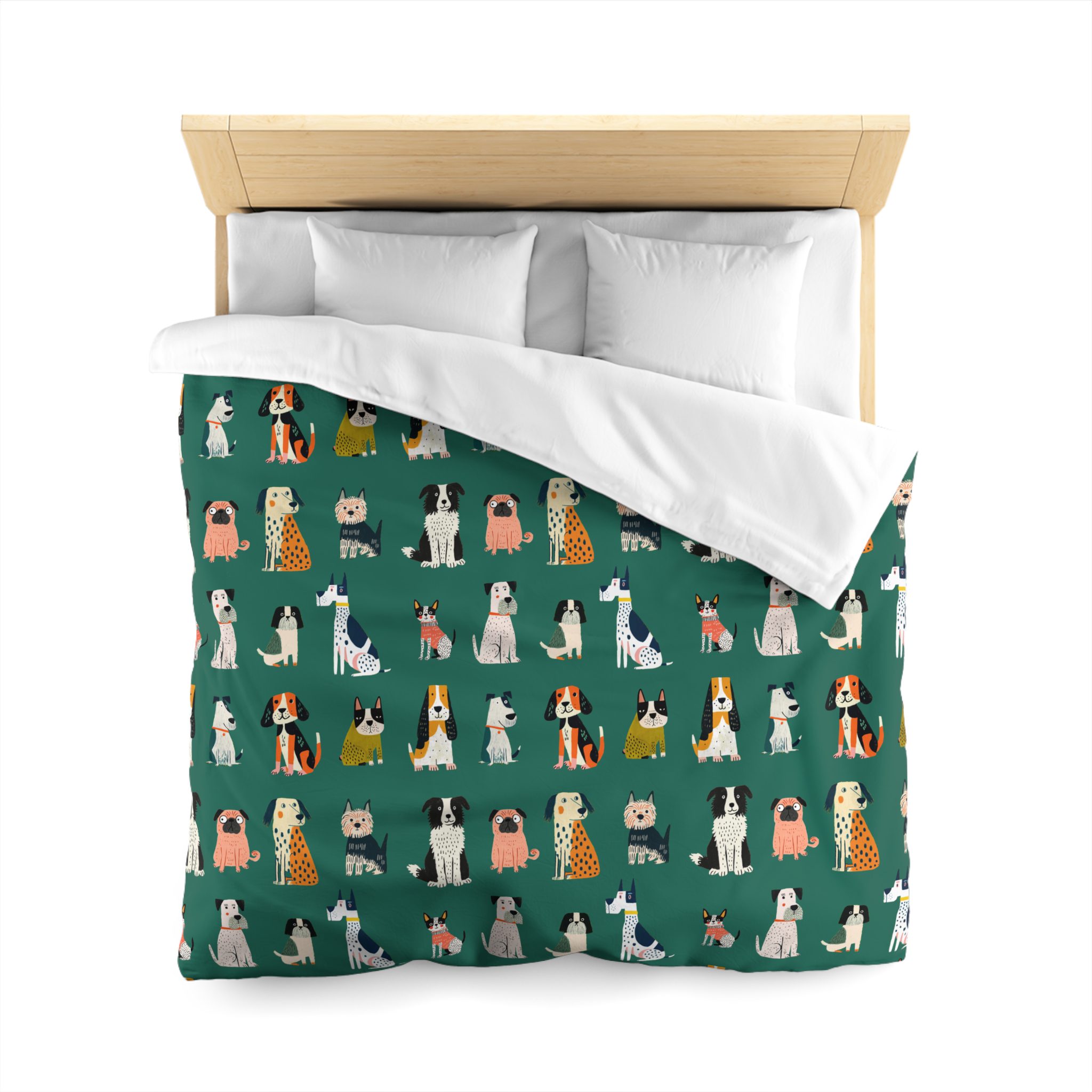 Cute Dogs Pattern Microfiber Duvet Cover - Image 5