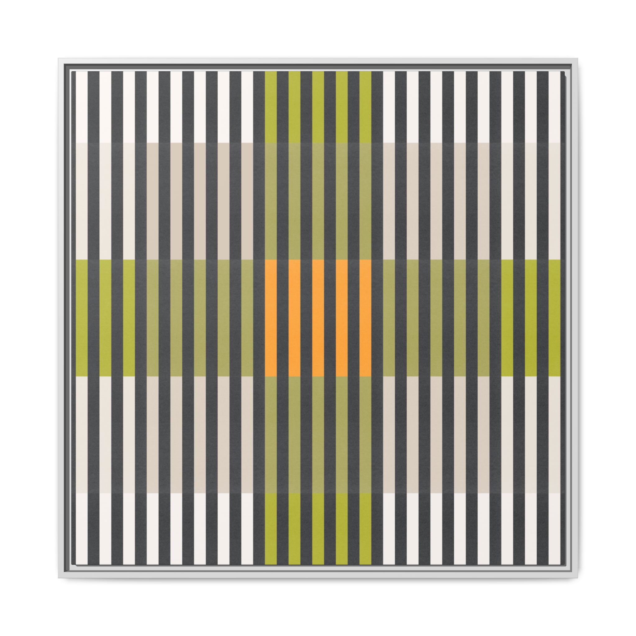 Green Geo Lines Matte Canvas, Framed - Image 69