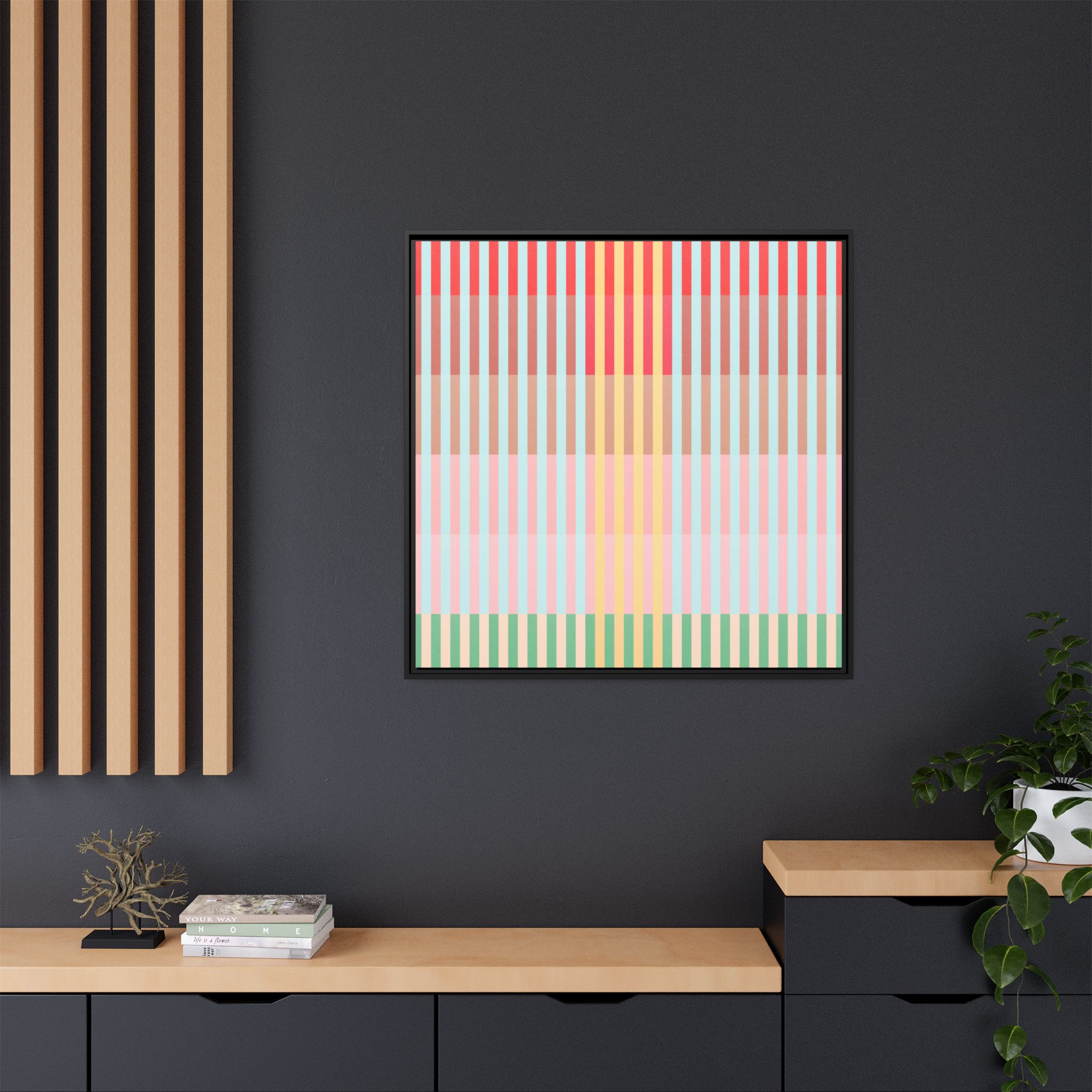 Apple Geo Lines Matte Canvas, Framed - Image 68