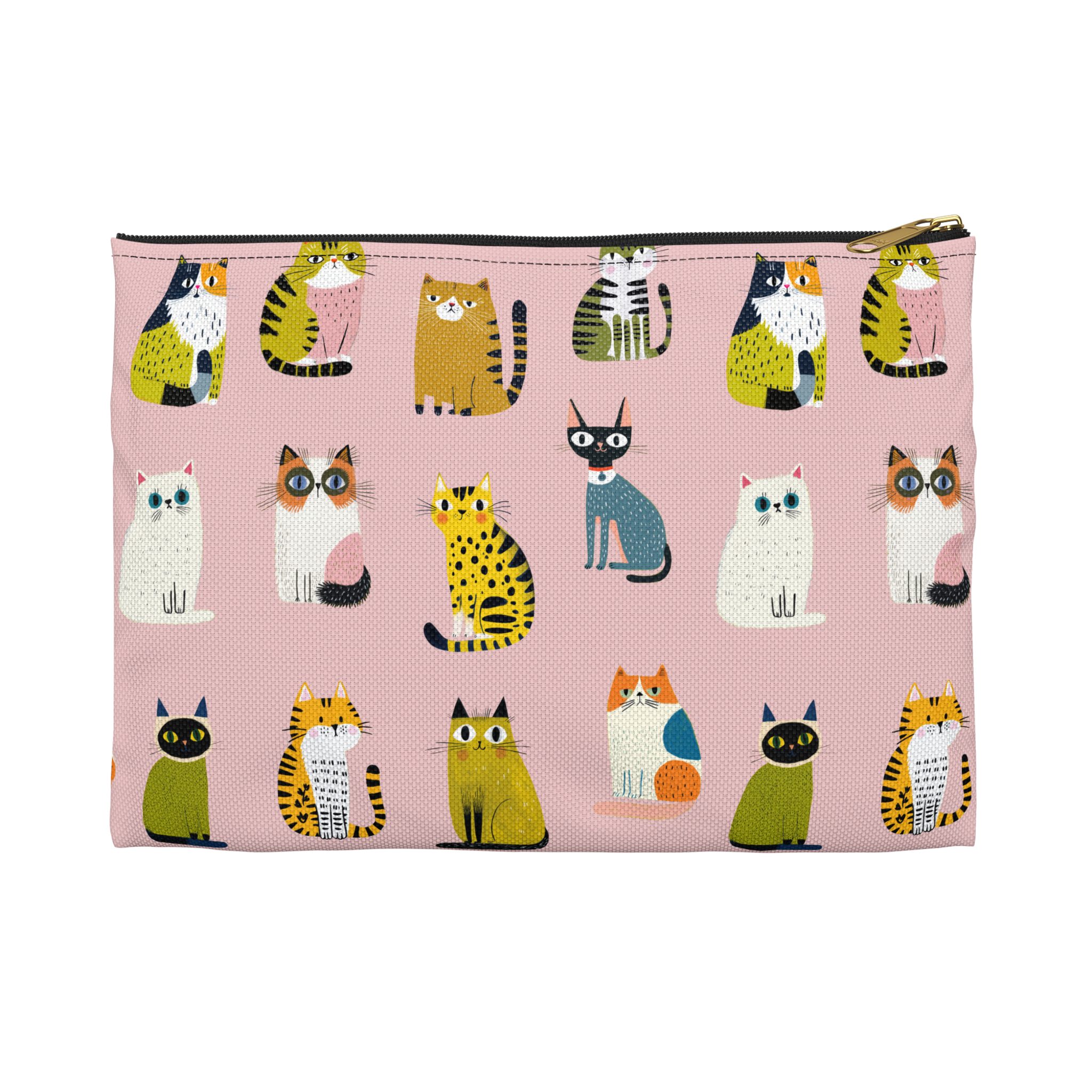 Cute Cats Pattern Accessory Pouch