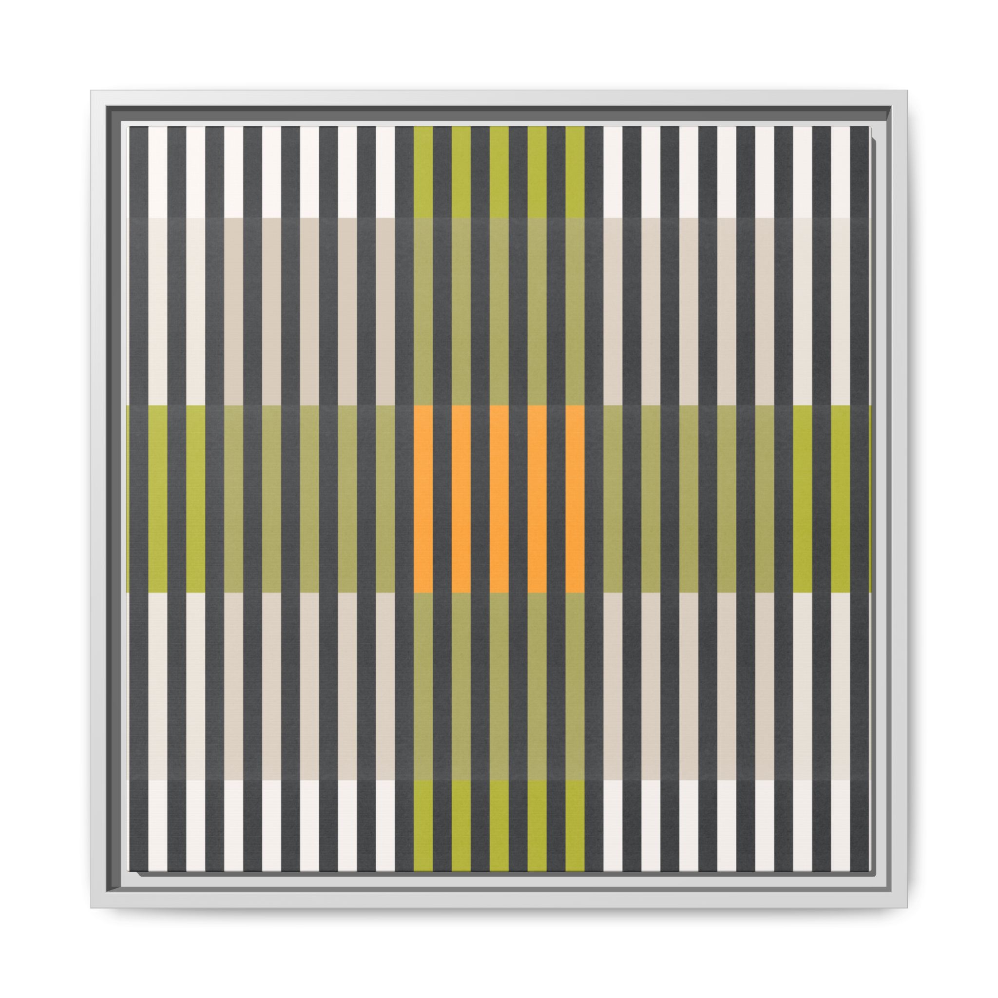 Green Geo Lines Matte Canvas, Framed - Image 53