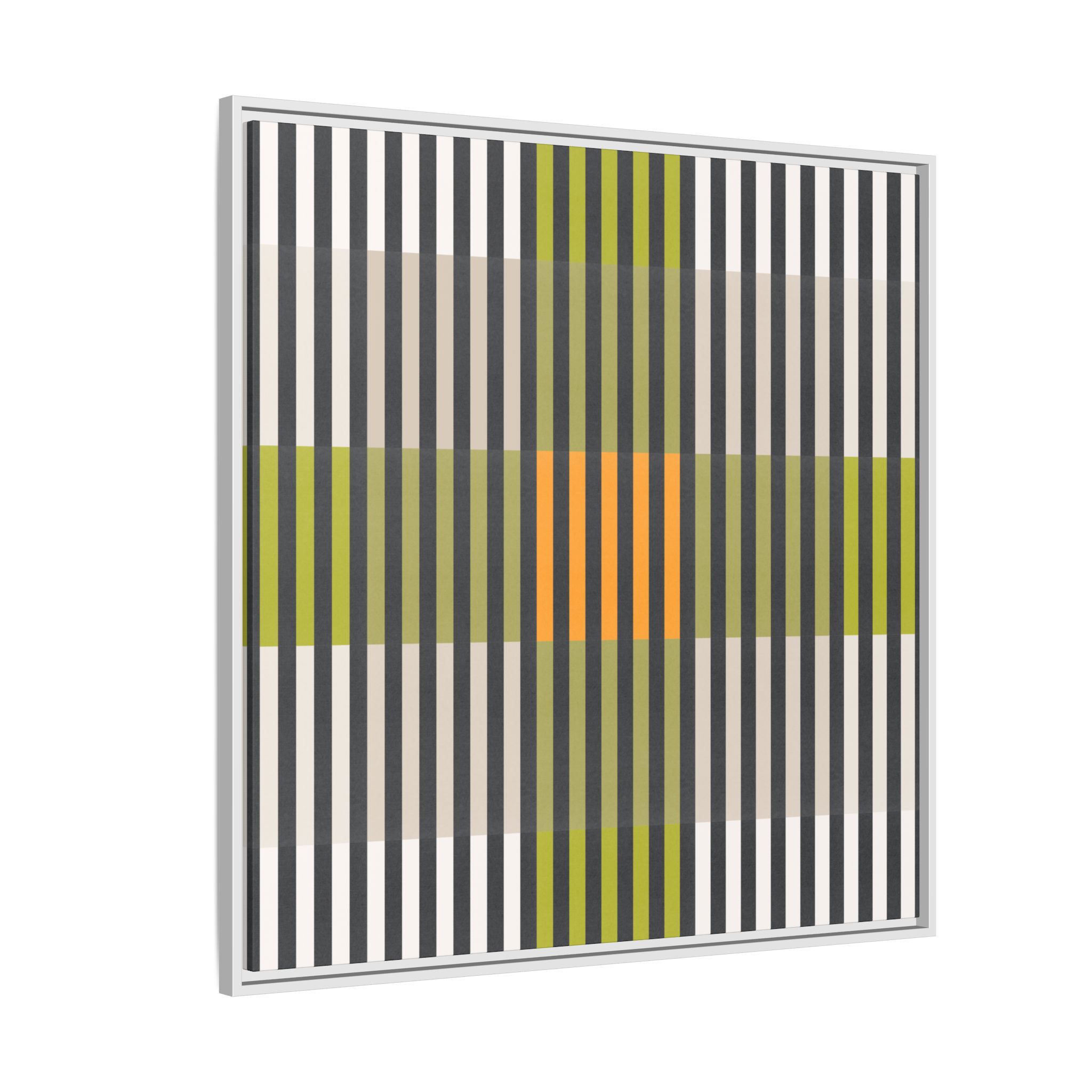 Green Geo Lines Matte Canvas, Framed - Image 70