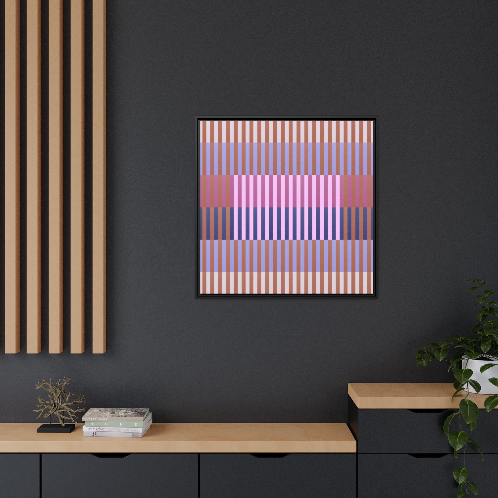 Purple Geo Lines Matte Canvas, Framed - Image 12