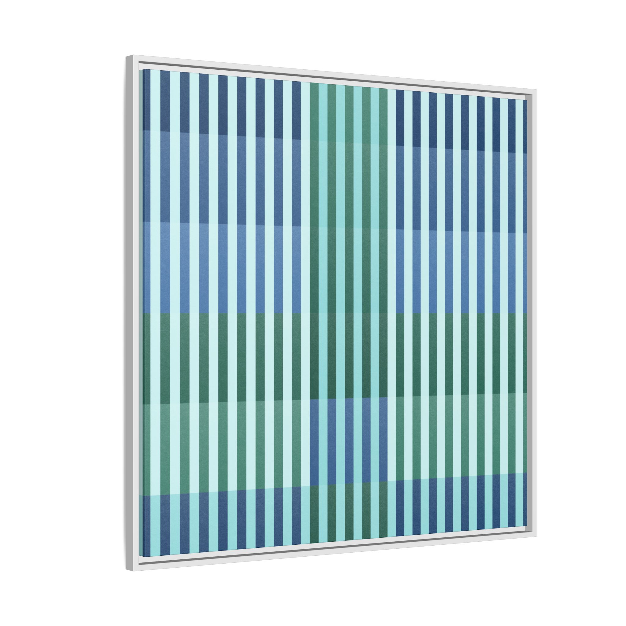 Turquoise Geo Lines Matte Canvas, Framed - Image 70