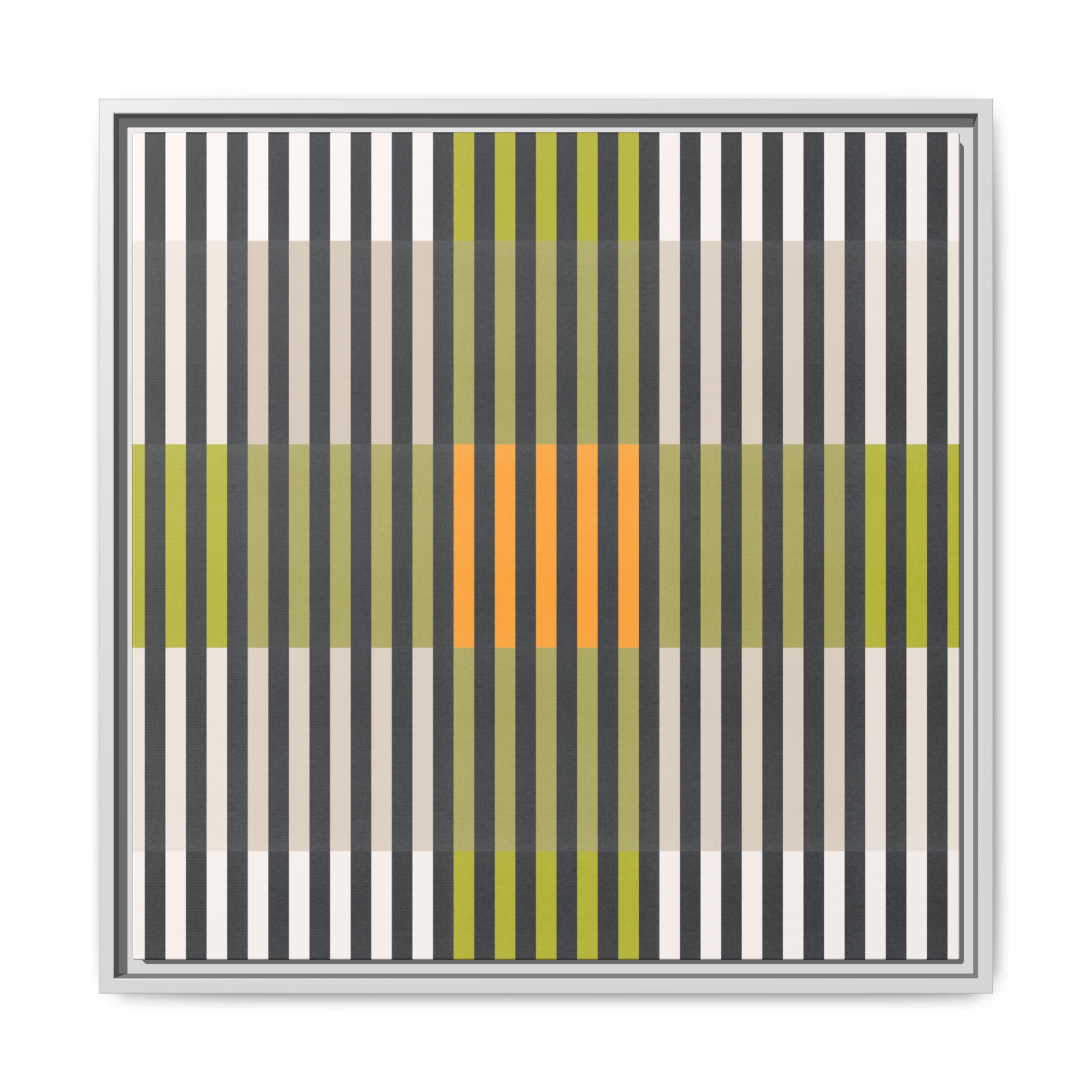 Green Geo Lines Matte Canvas, Framed - Image 17
