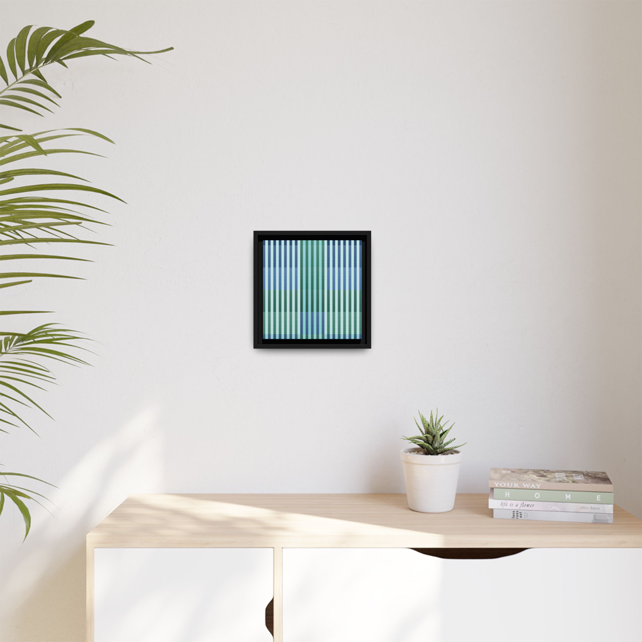 Turquoise Geo Lines Matte Canvas, Framed - Image 27