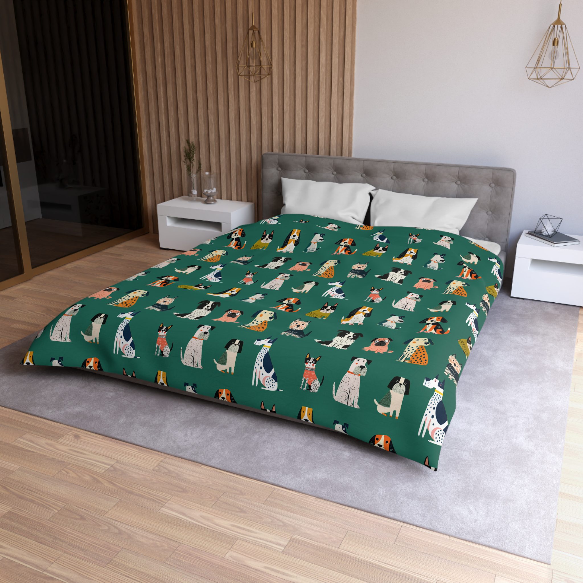 Cute Dogs Pattern Microfiber Duvet Cover - Image 6