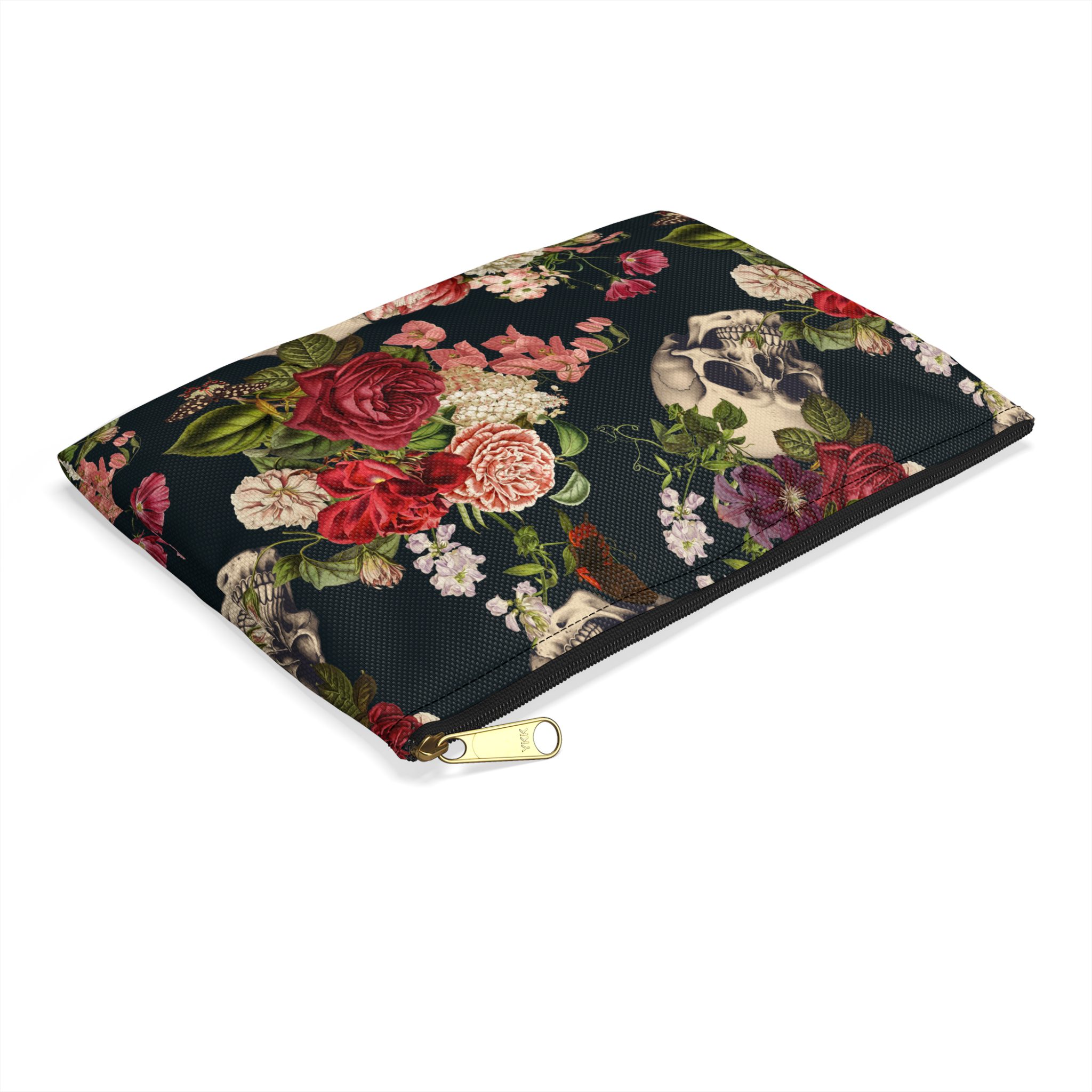 Floral Skull Pattern Accessory Pouch - Image 3