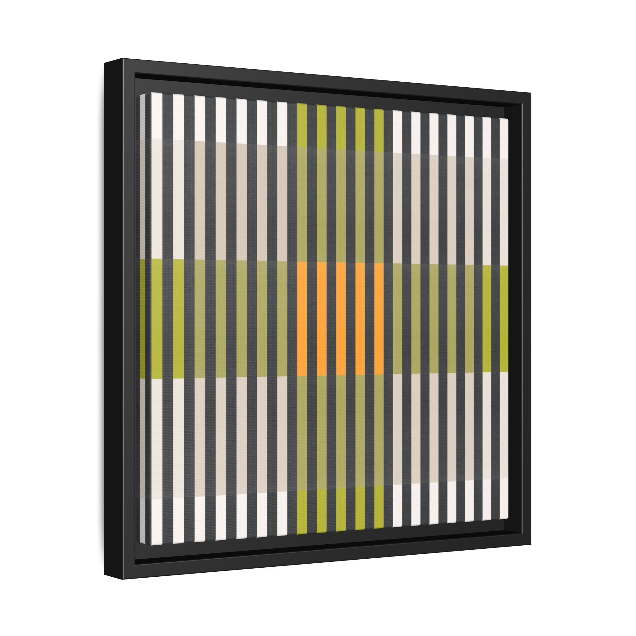 Green Geo Lines Matte Canvas, Framed - Image 2