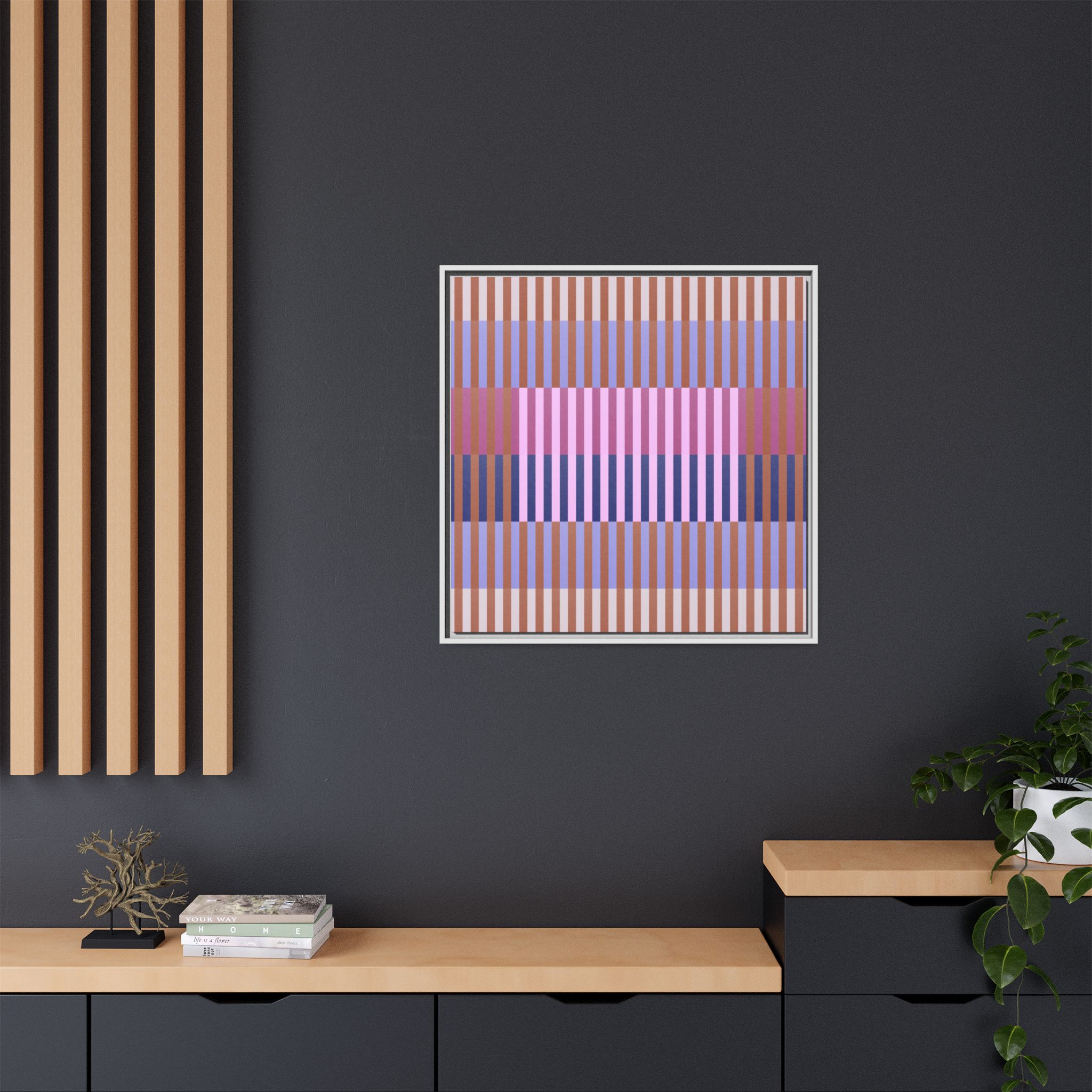 Purple Geo Lines Matte Canvas, Framed - Image 64