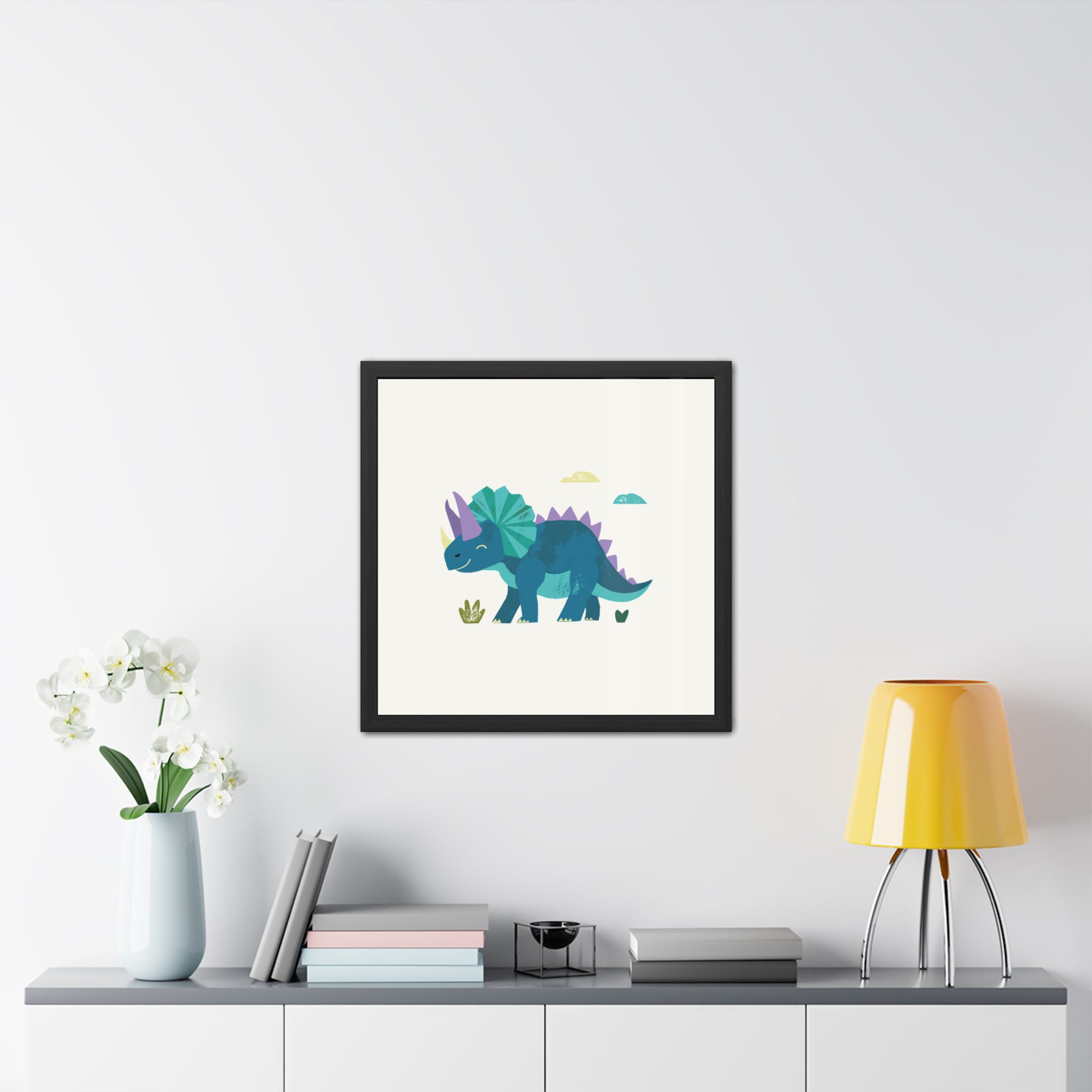 Triceratops Dinosaur Framed Art Print - Image 7
