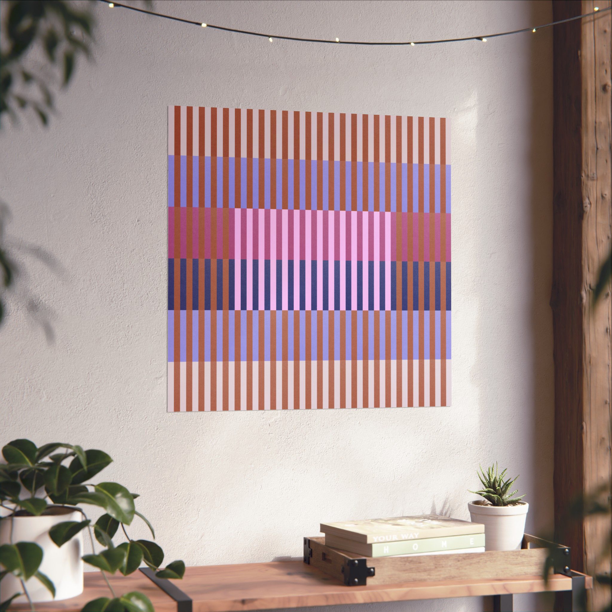 Purple Geo Lines Art Print - Image 6