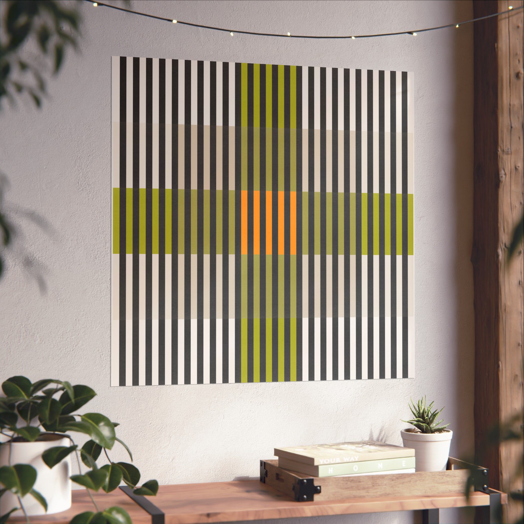 Green Geo Lines Art Print - Image 9