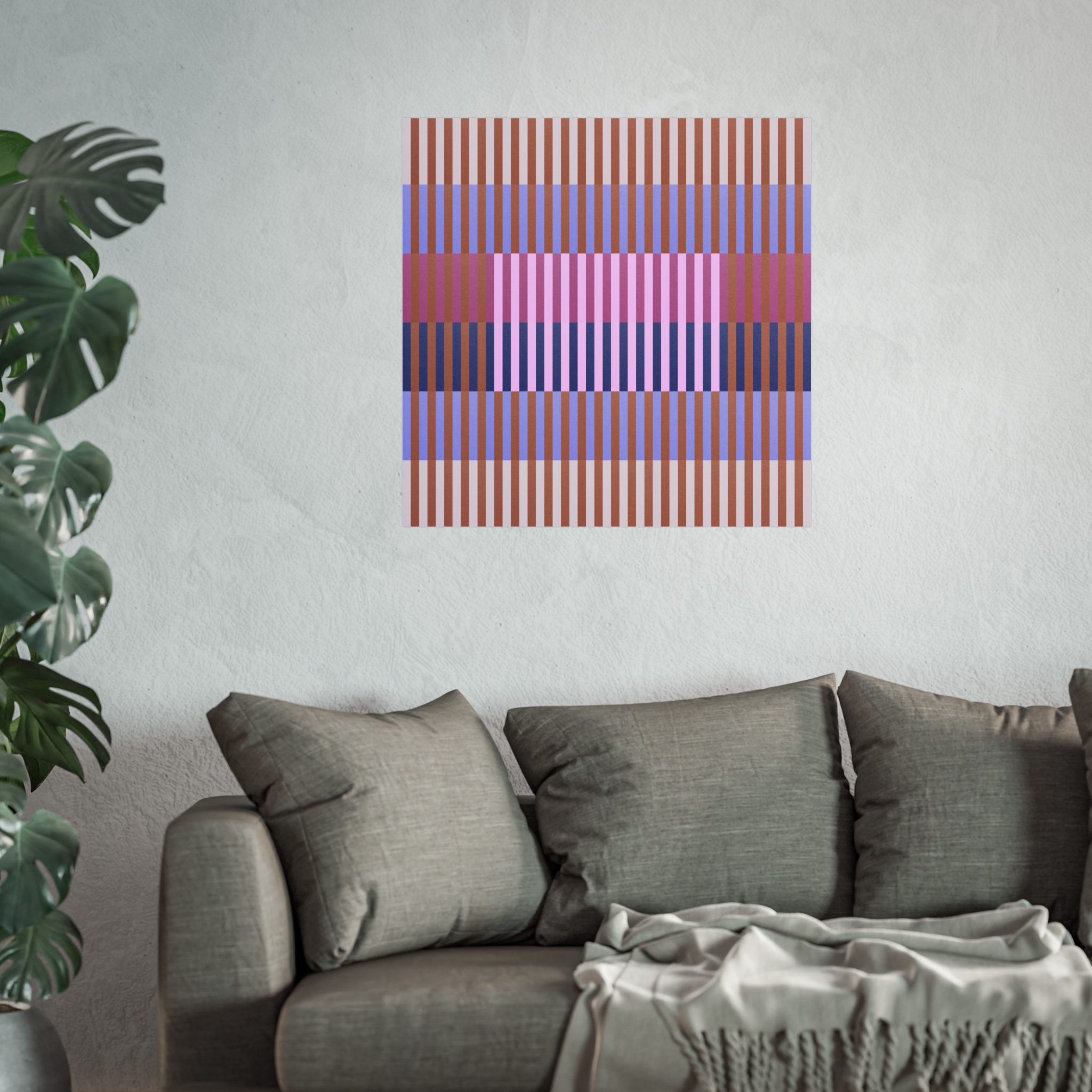 Purple Geo Lines Art Print - Image 8