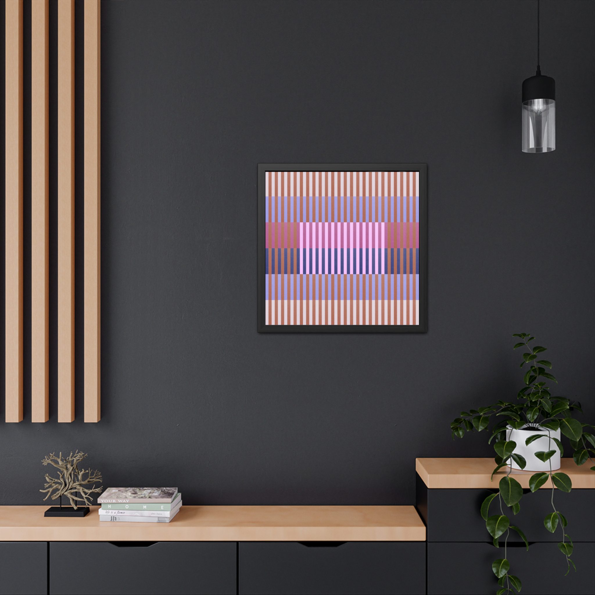 Purple Geo Lines Framed Art Print - Image 8