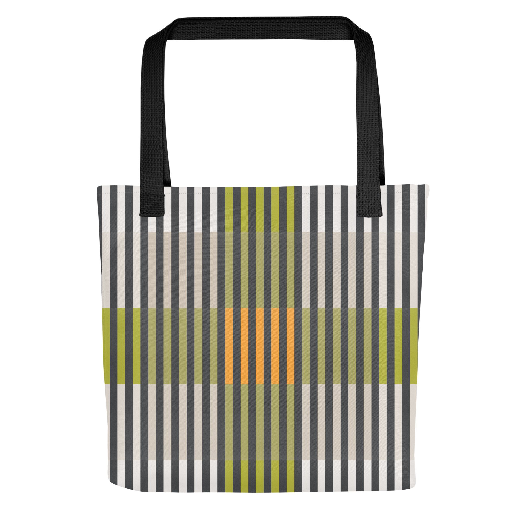 Green Geo Lines Tote Bag