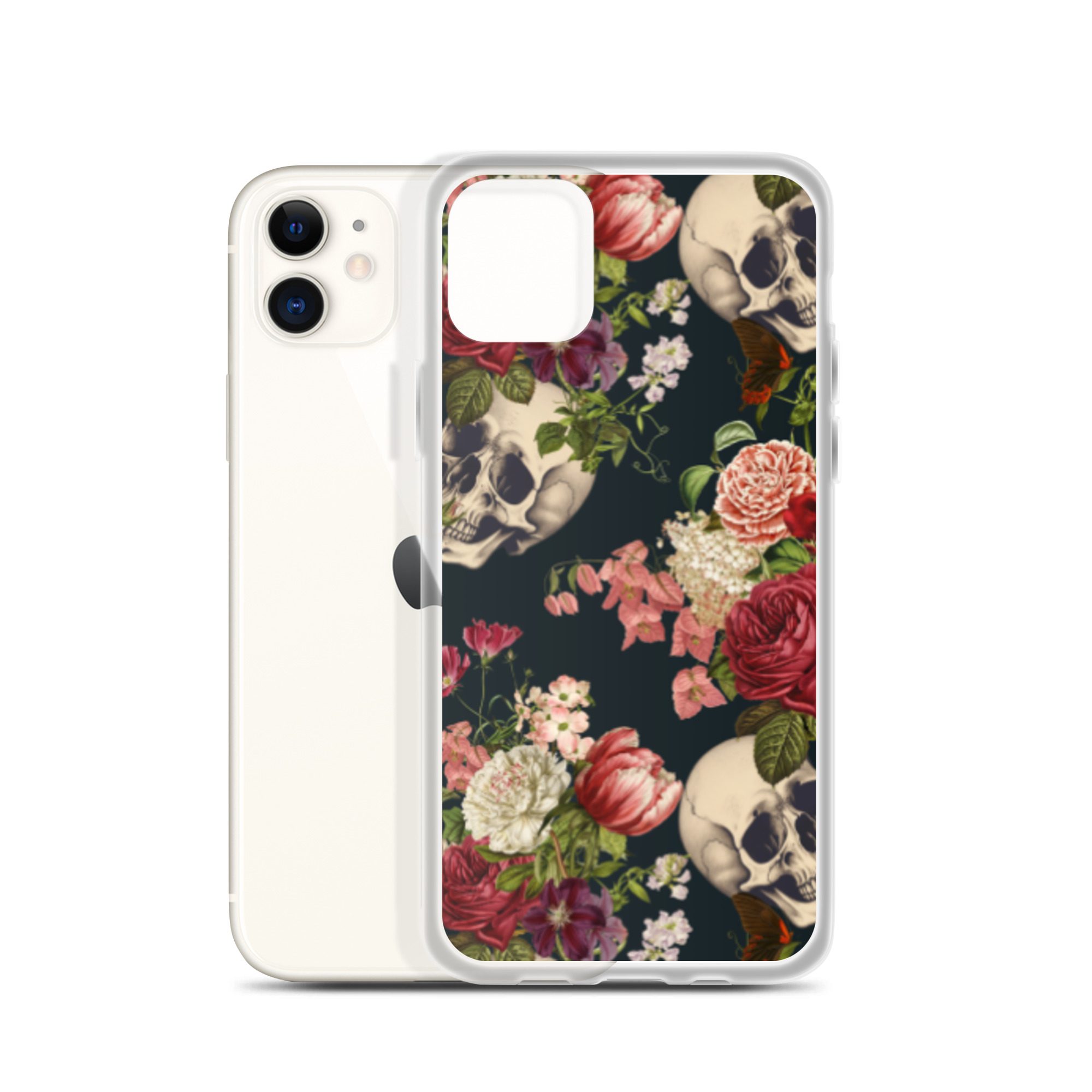 Floral Skulls Clear Case for iPhone® - Image 7