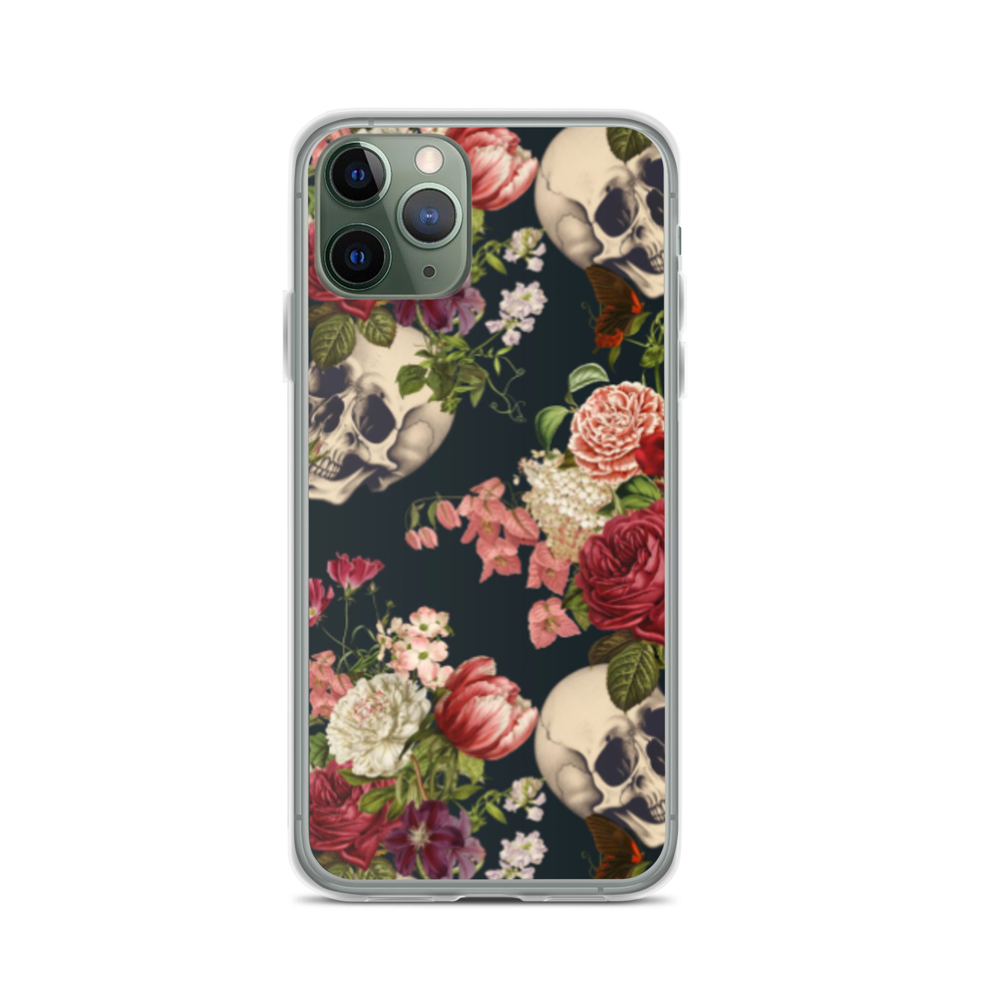 Floral Skulls Clear Case for iPhone® - Image 4