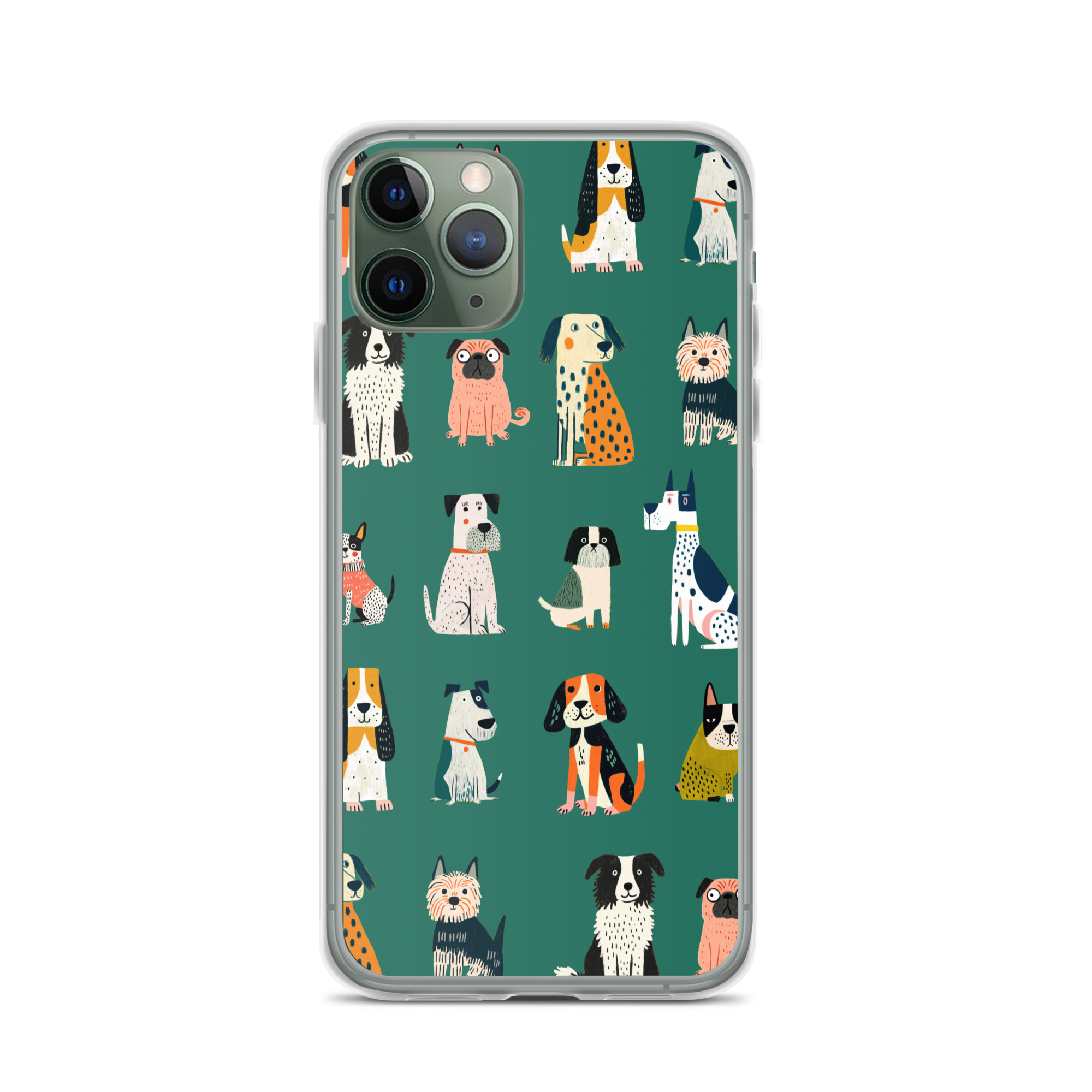 Cute Dogs Pattern Clear Case for iPhone® - Image 4