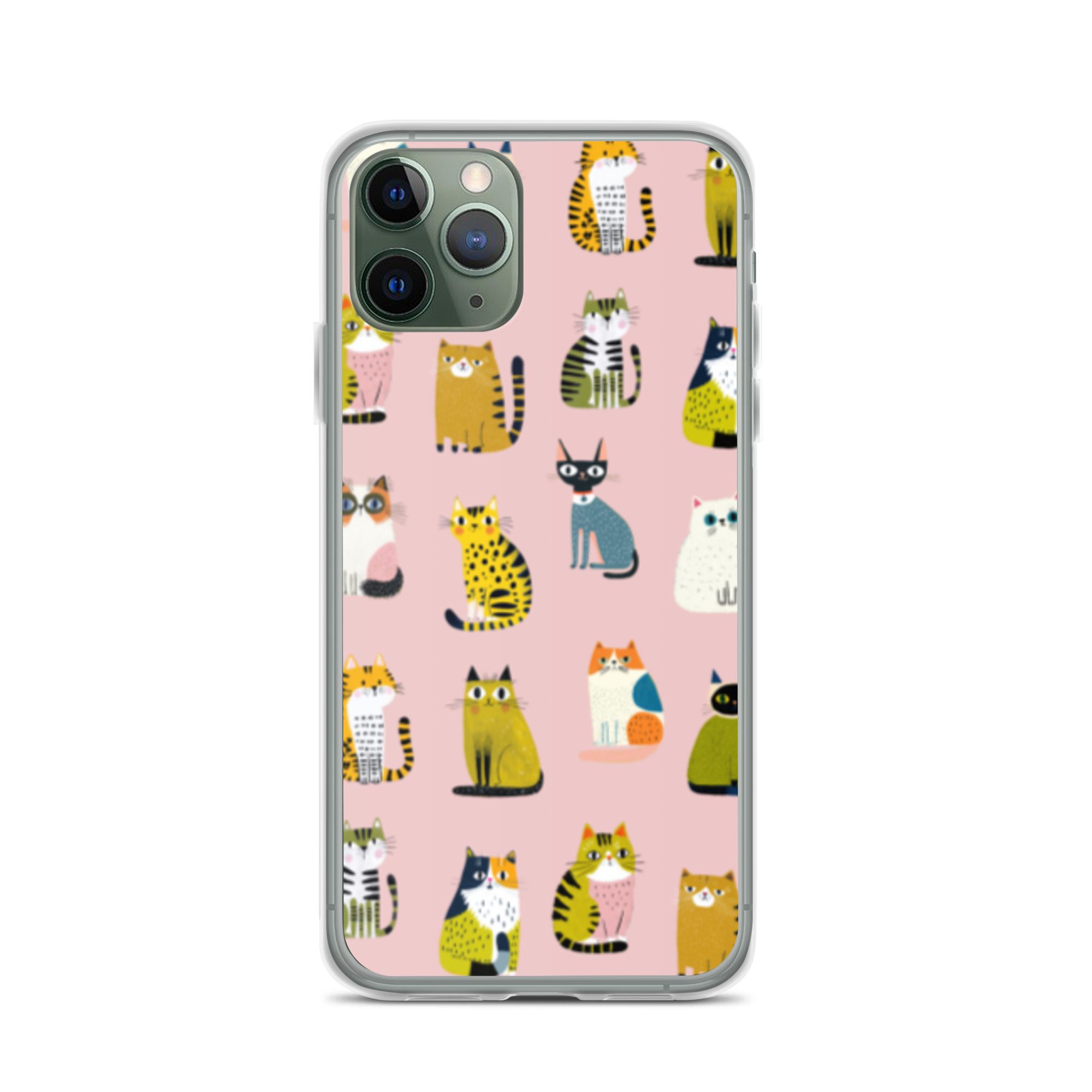Cute Cats Pattern Clear Case for iPhone® - Image 4