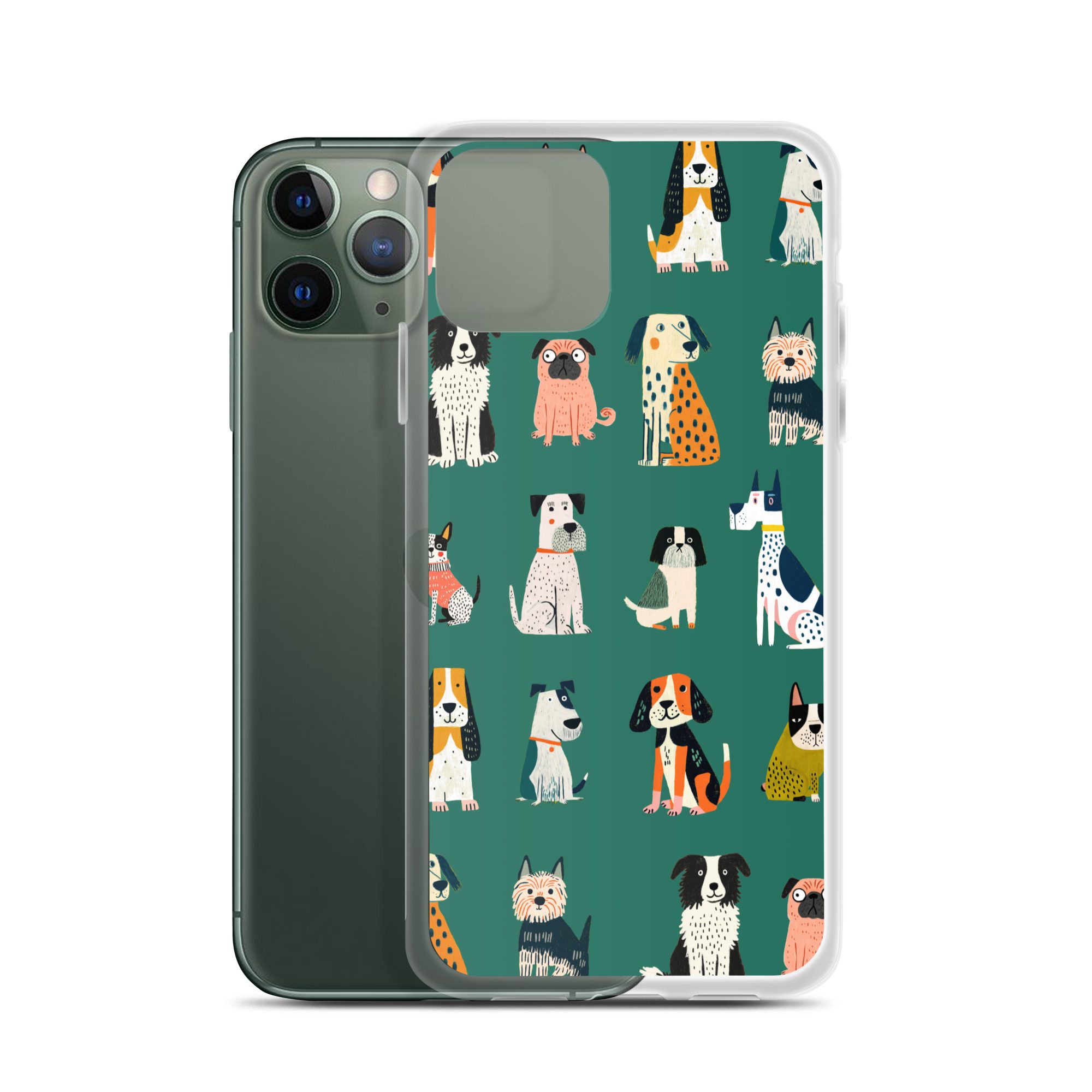 Cute Dogs Pattern Clear Case for iPhone® - Image 5