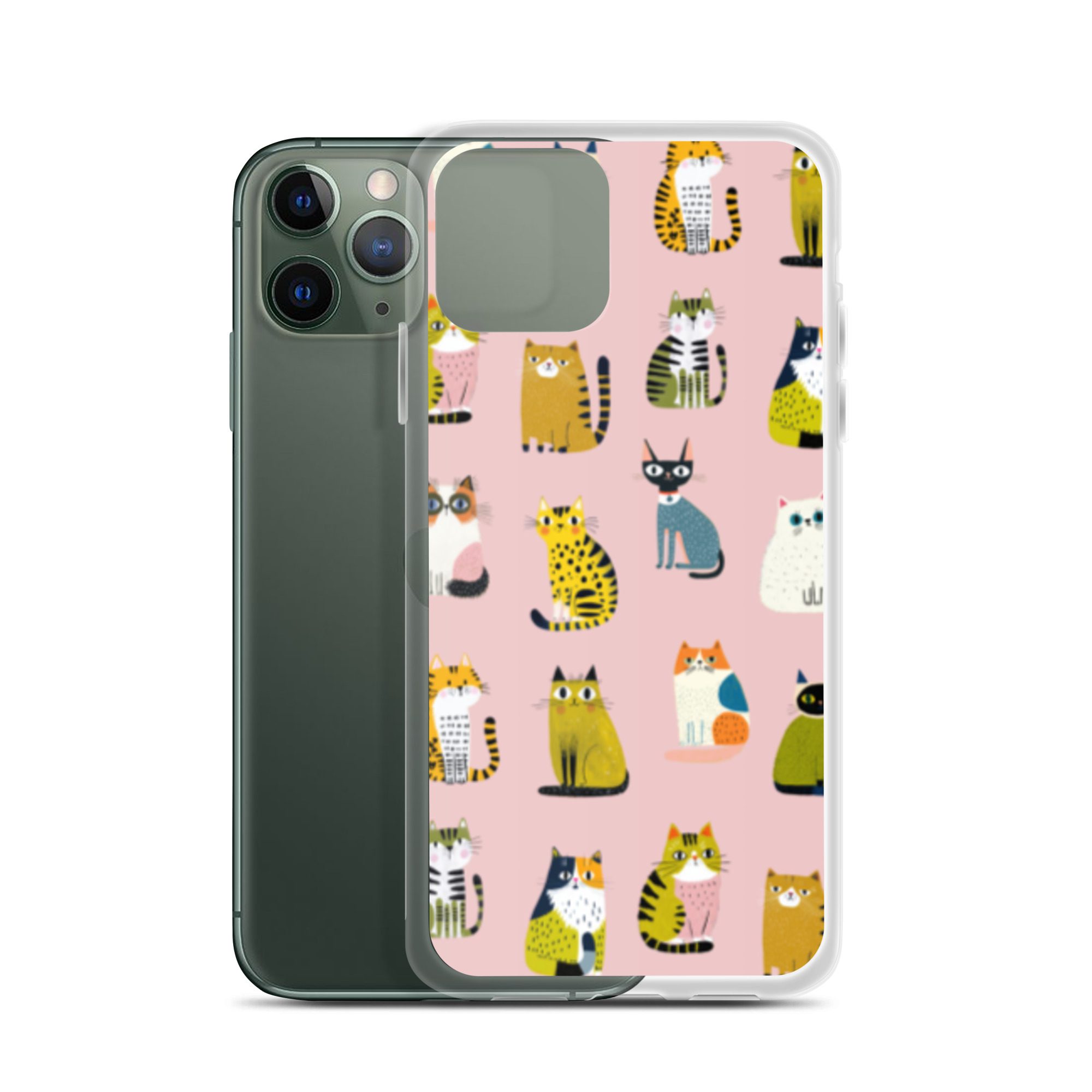 Cute Cats Pattern Clear Case for iPhone® - Image 5