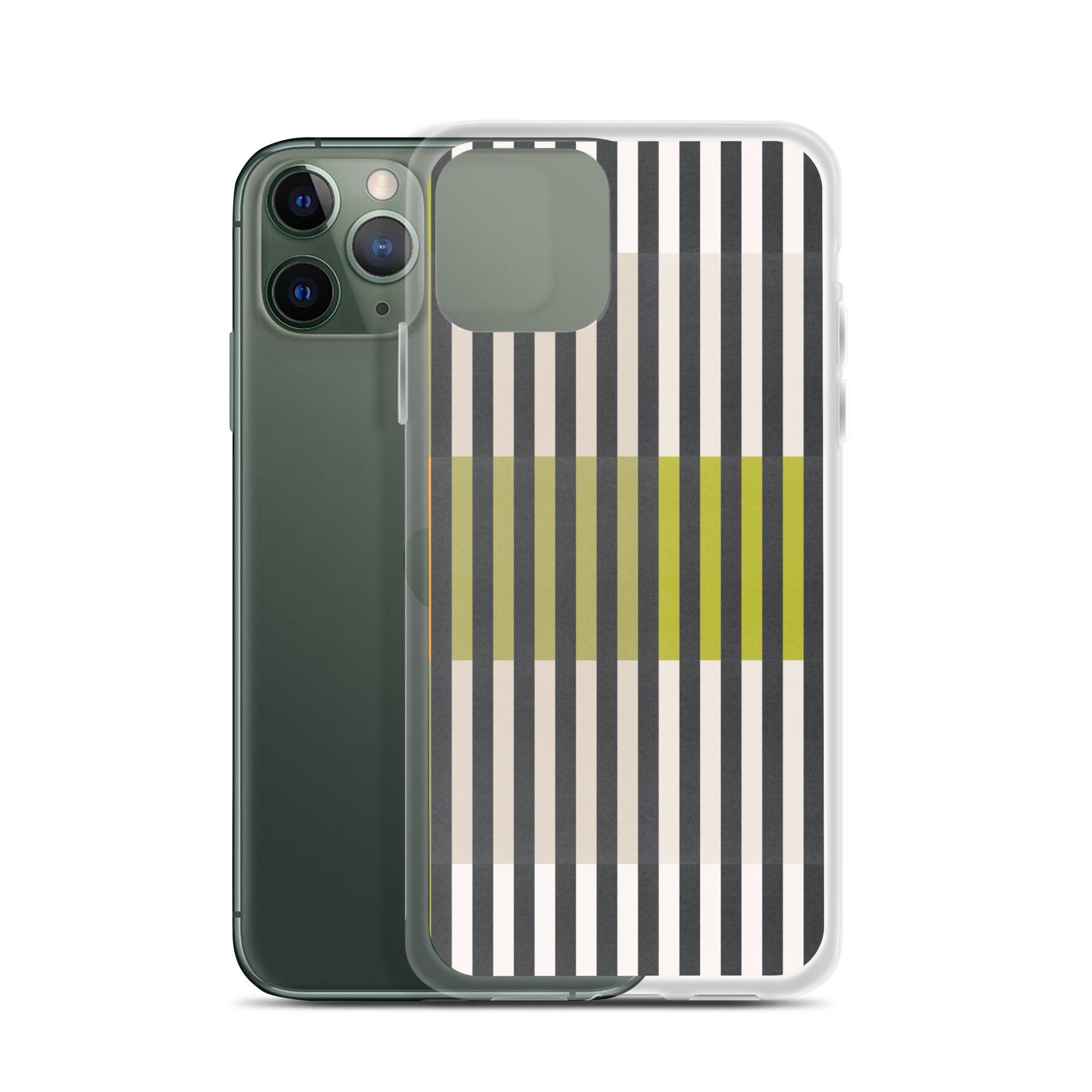 Green Geo lines Clear Case for iPhone® - Image 5