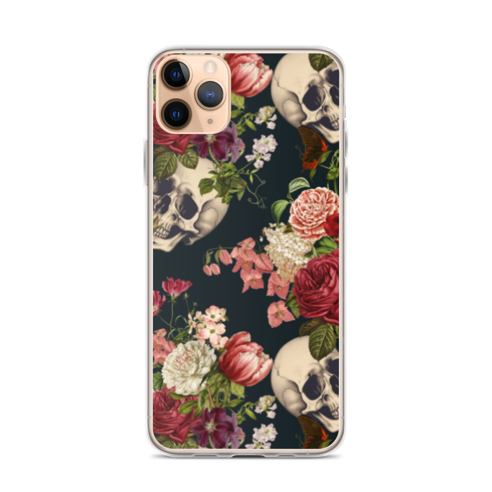 Floral Skulls Clear Case for iPhone® - Image 2