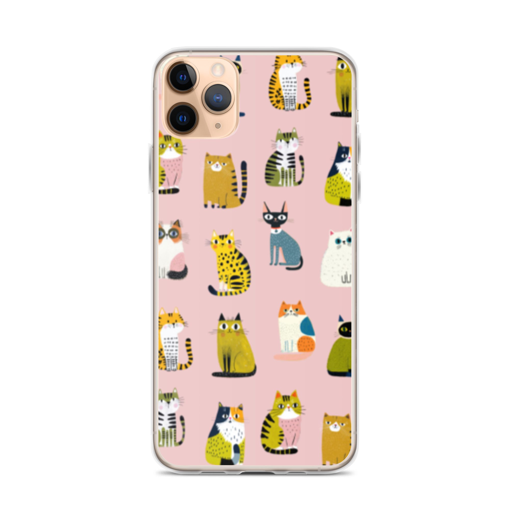 Cute Cats Pattern Clear Case for iPhone® - Image 2