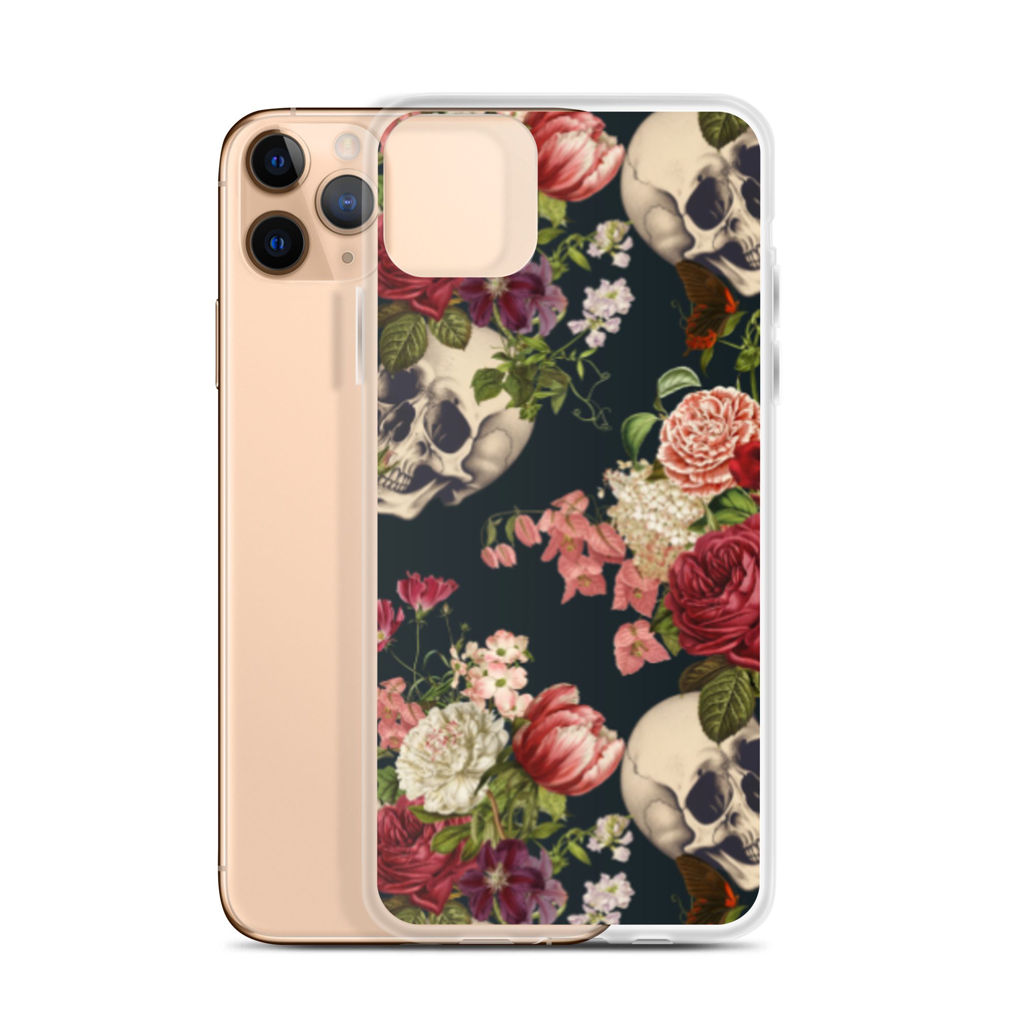 Floral Skulls Clear Case for iPhone® - Image 3