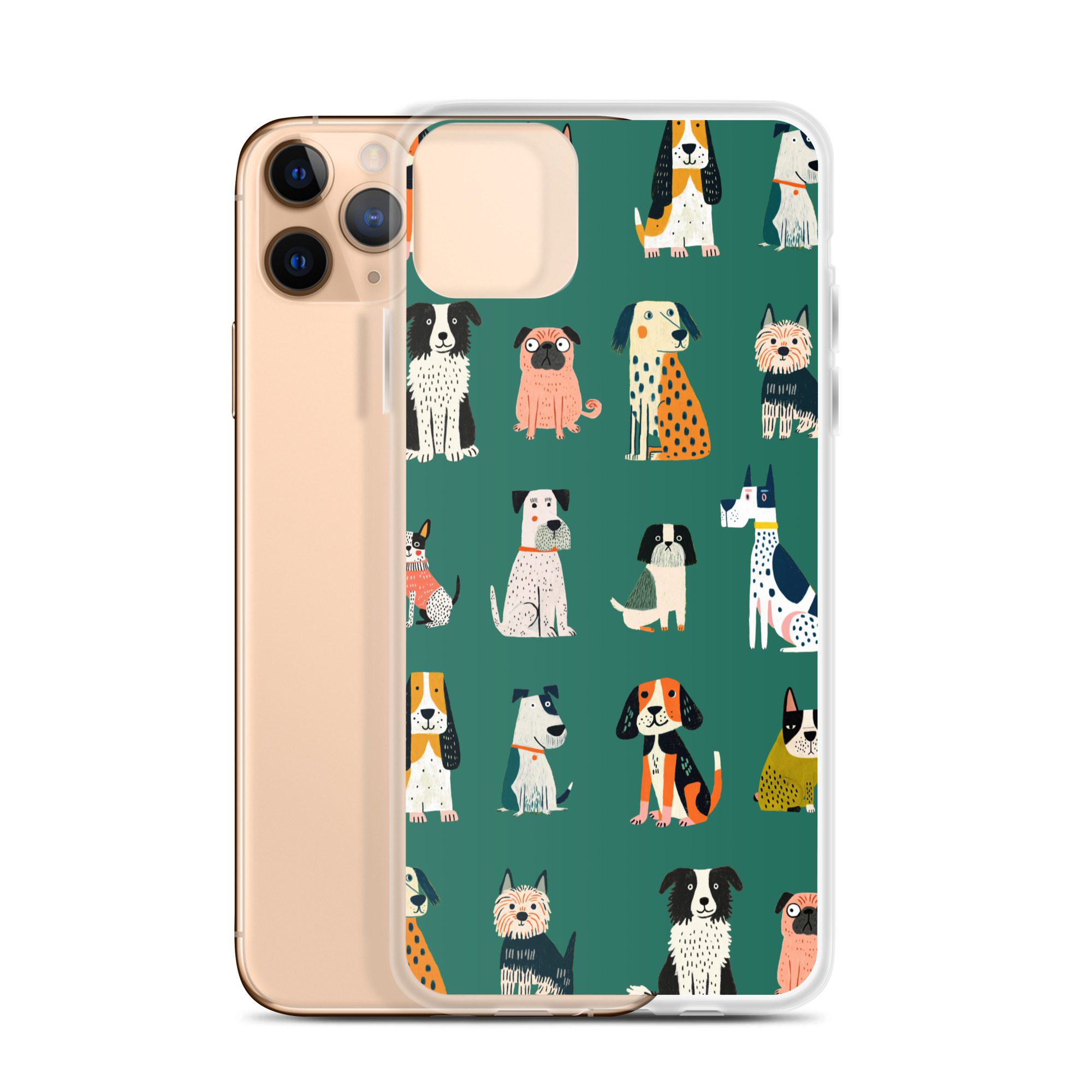 Cute Dogs Pattern Clear Case for iPhone® - Image 3