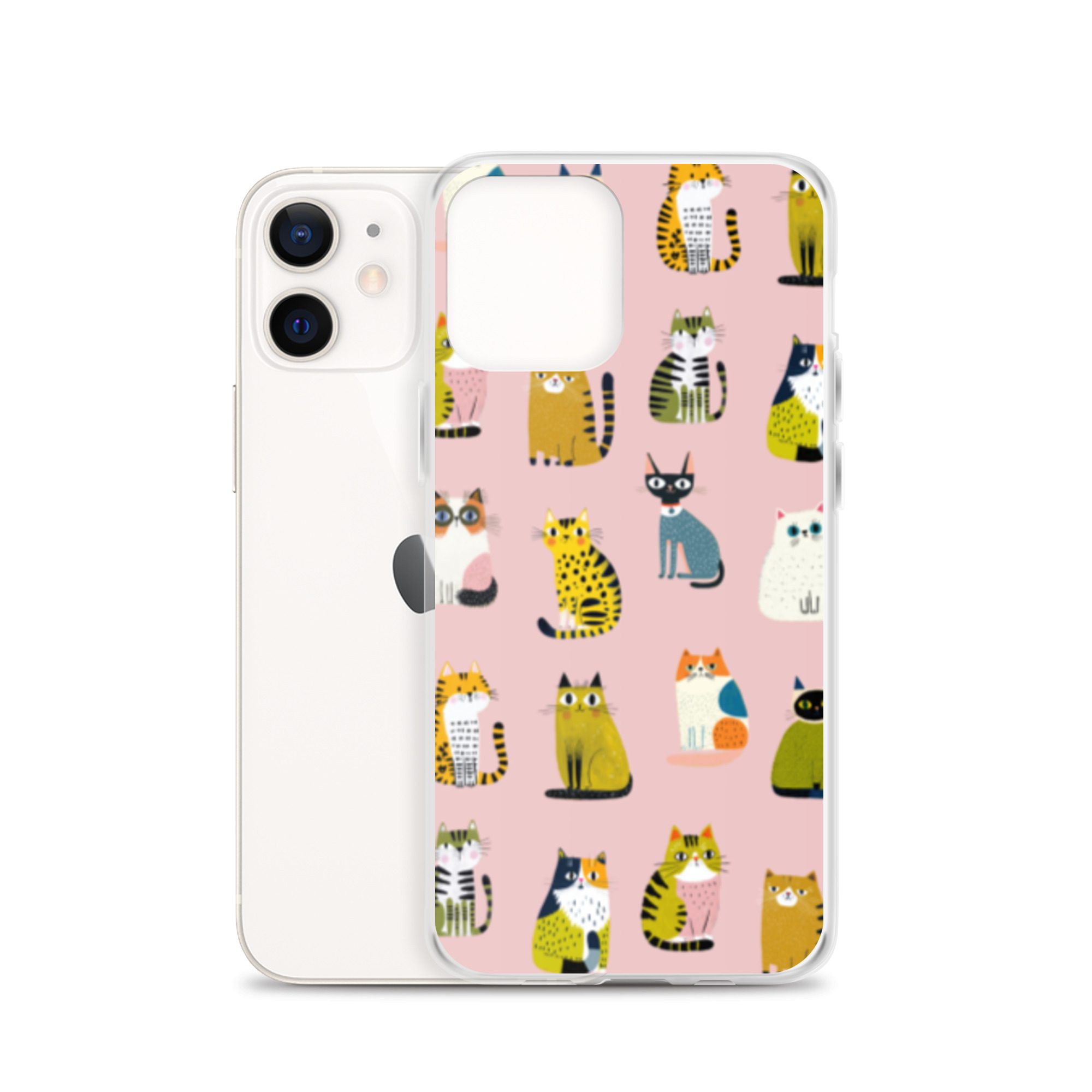 Cute Cats Pattern Clear Case for iPhone® - Image 15