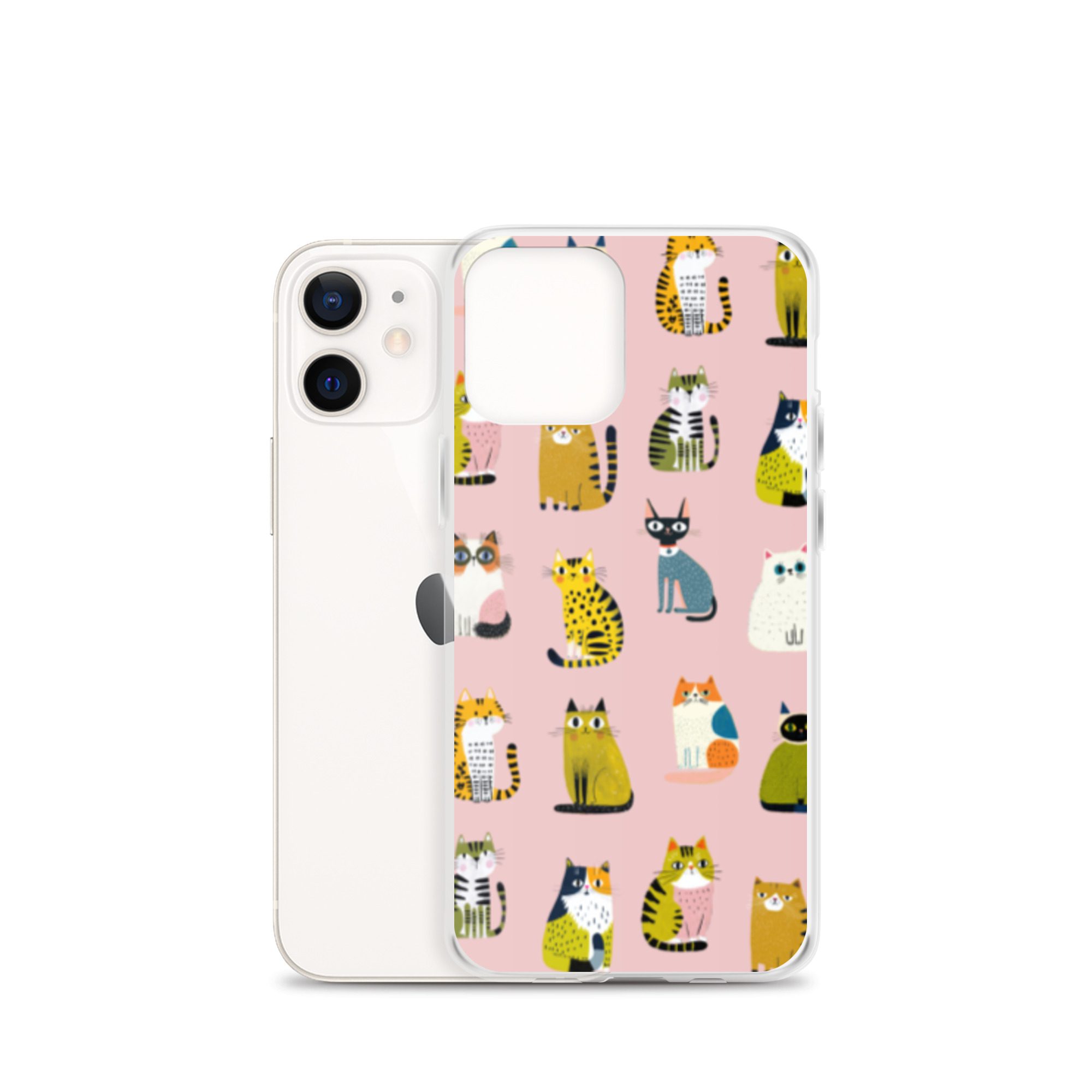 Cute Cats Pattern Clear Case for iPhone® - Image 9