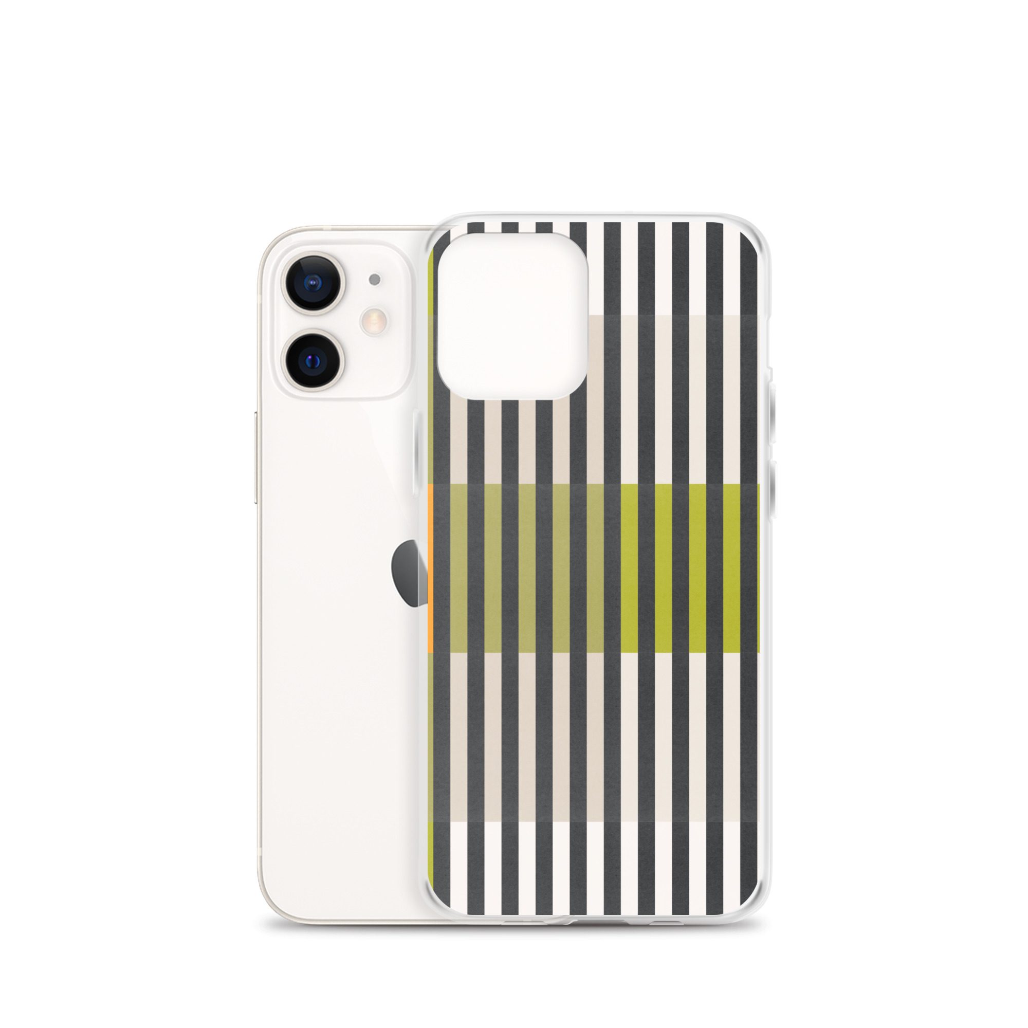 Green Geo lines Clear Case for iPhone® - Image 9