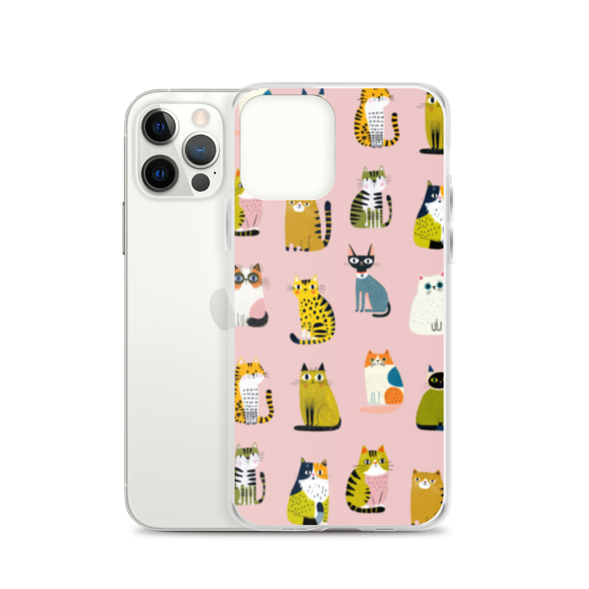 Cute Cats Pattern Clear Case for iPhone® - Image 13