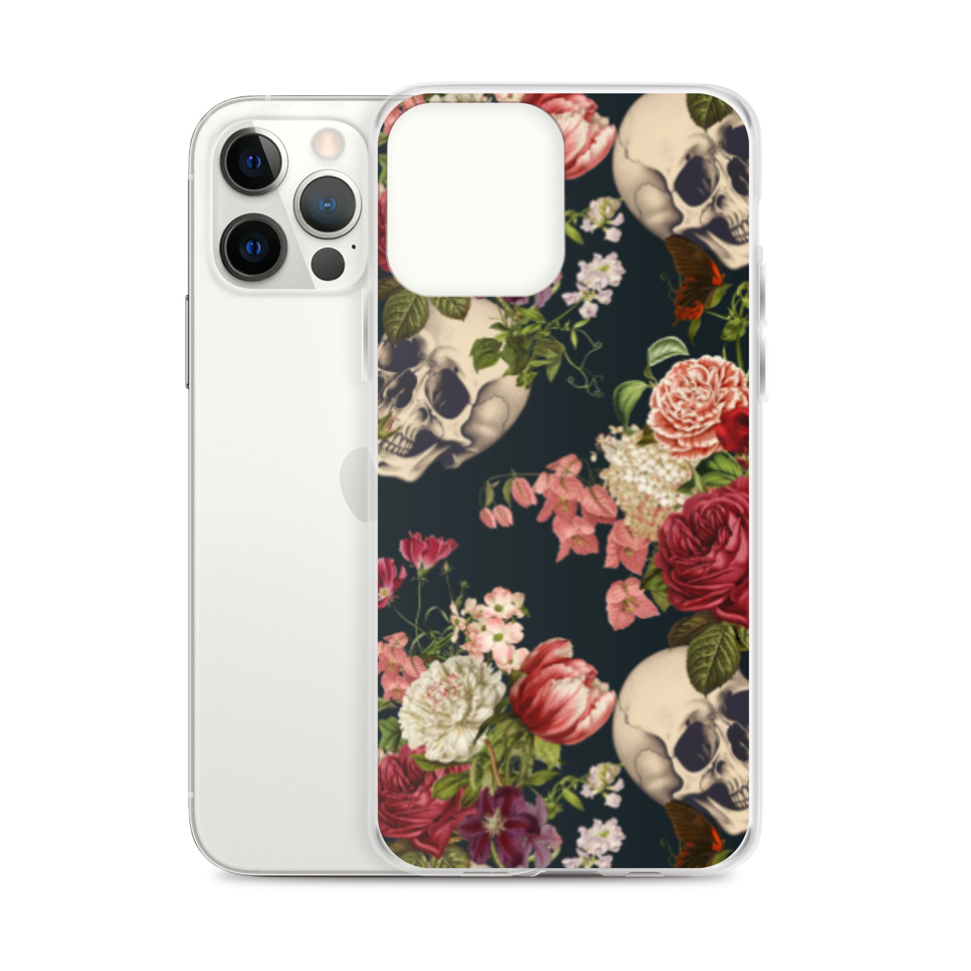 Floral Skulls Clear Case for iPhone® - Image 11