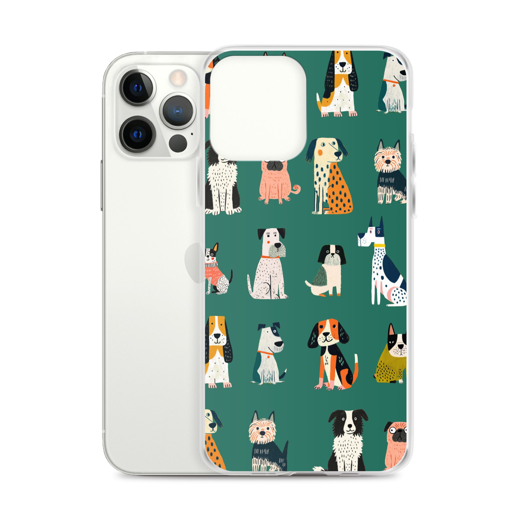 Cute Dogs Pattern Clear Case for iPhone® - Image 11