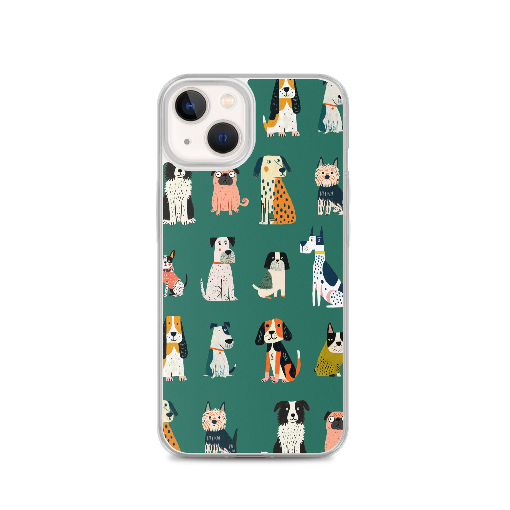 Cute Dogs Pattern Clear Case for iPhone® - Image 22