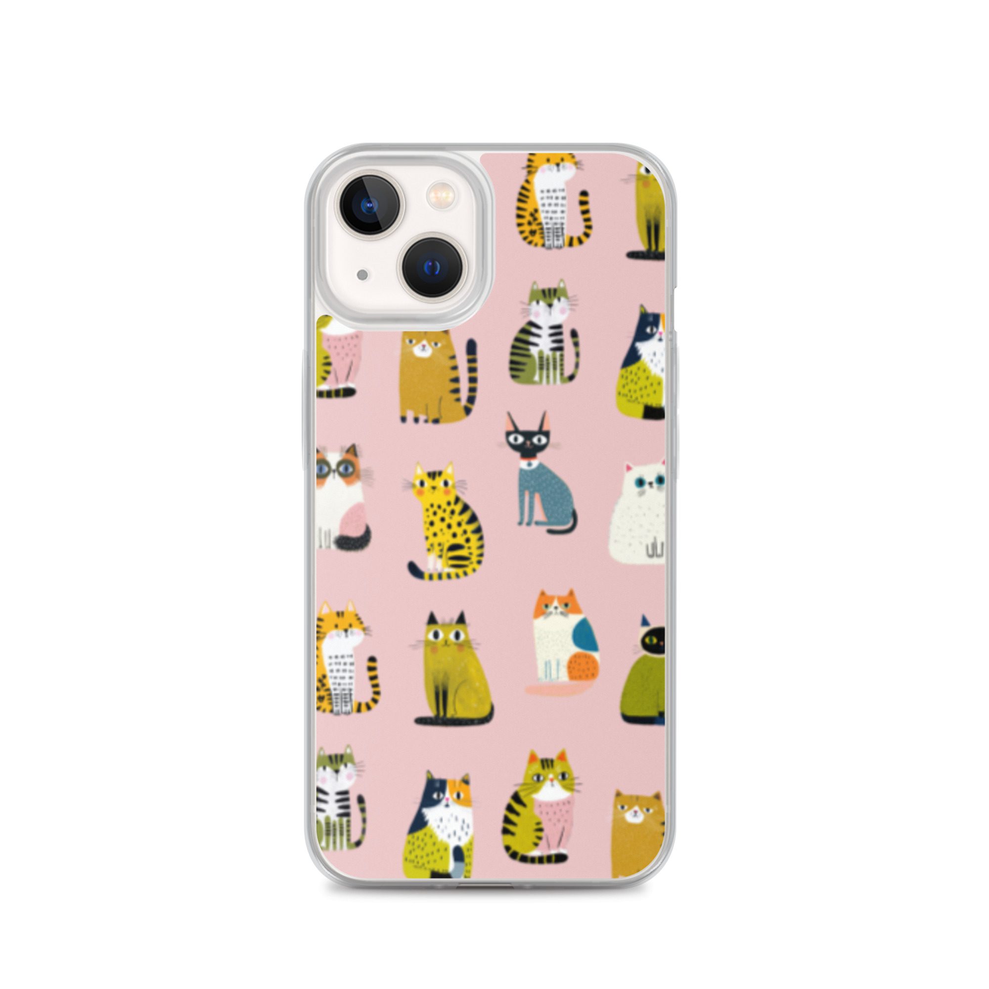 Cute Cats Pattern Clear Case for iPhone® - Image 22