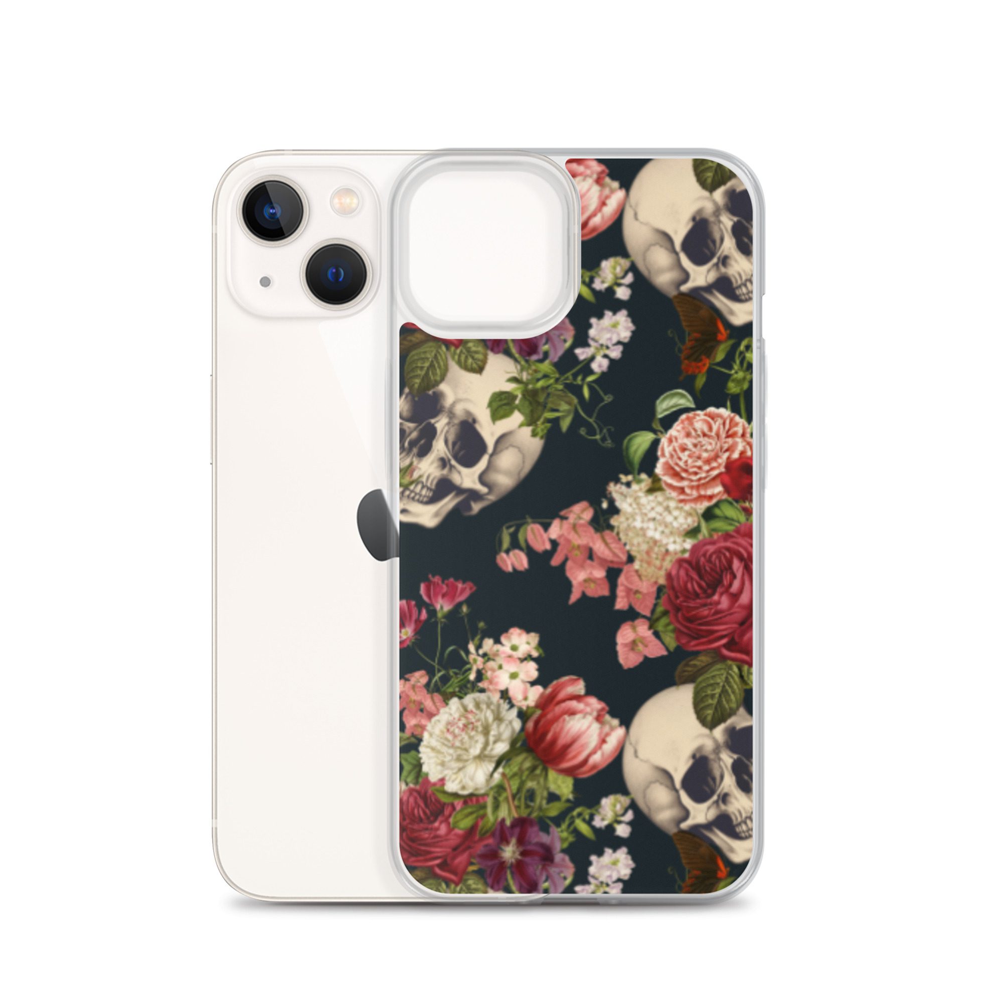 Floral Skulls Clear Case for iPhone® - Image 23