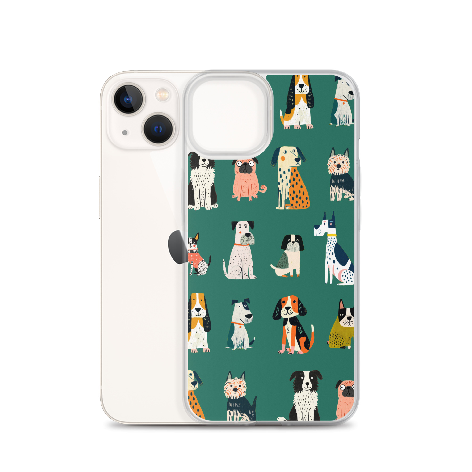 Cute Dogs Pattern Clear Case for iPhone® - Image 23